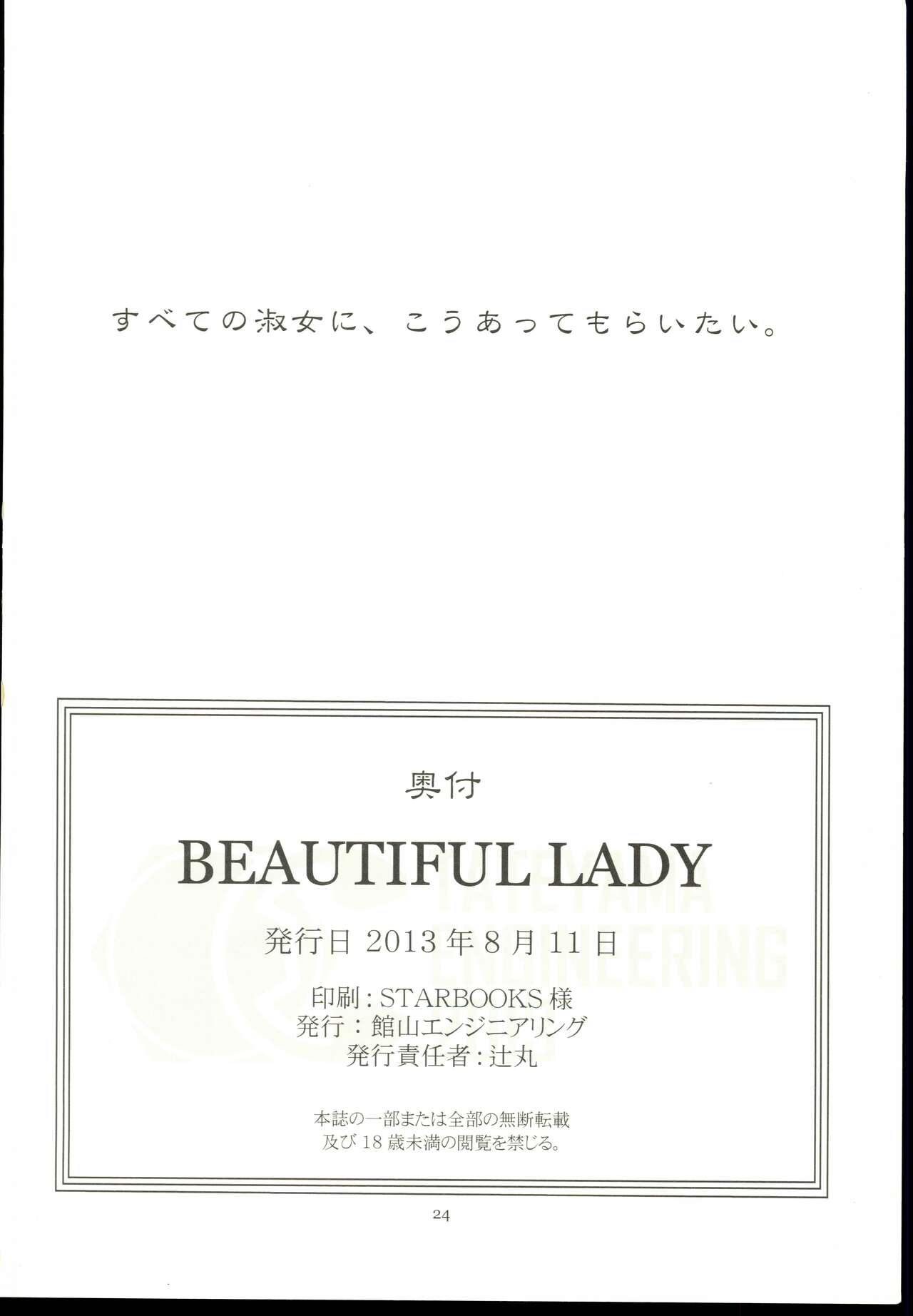 [Tateyama Engineering (Tsujimaru)] BEAUTIFUL LADY (THE IDOLM@STER CINDERELLA GIRLS) numero di immagine  25