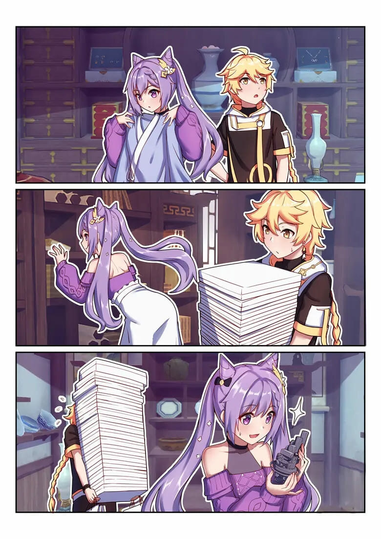 [Longbow Flintlock] Keqing's Date With The Traveler | La cita de Keching con el viajero (Genshin Impact) [Spanish] 이미지 번호 3