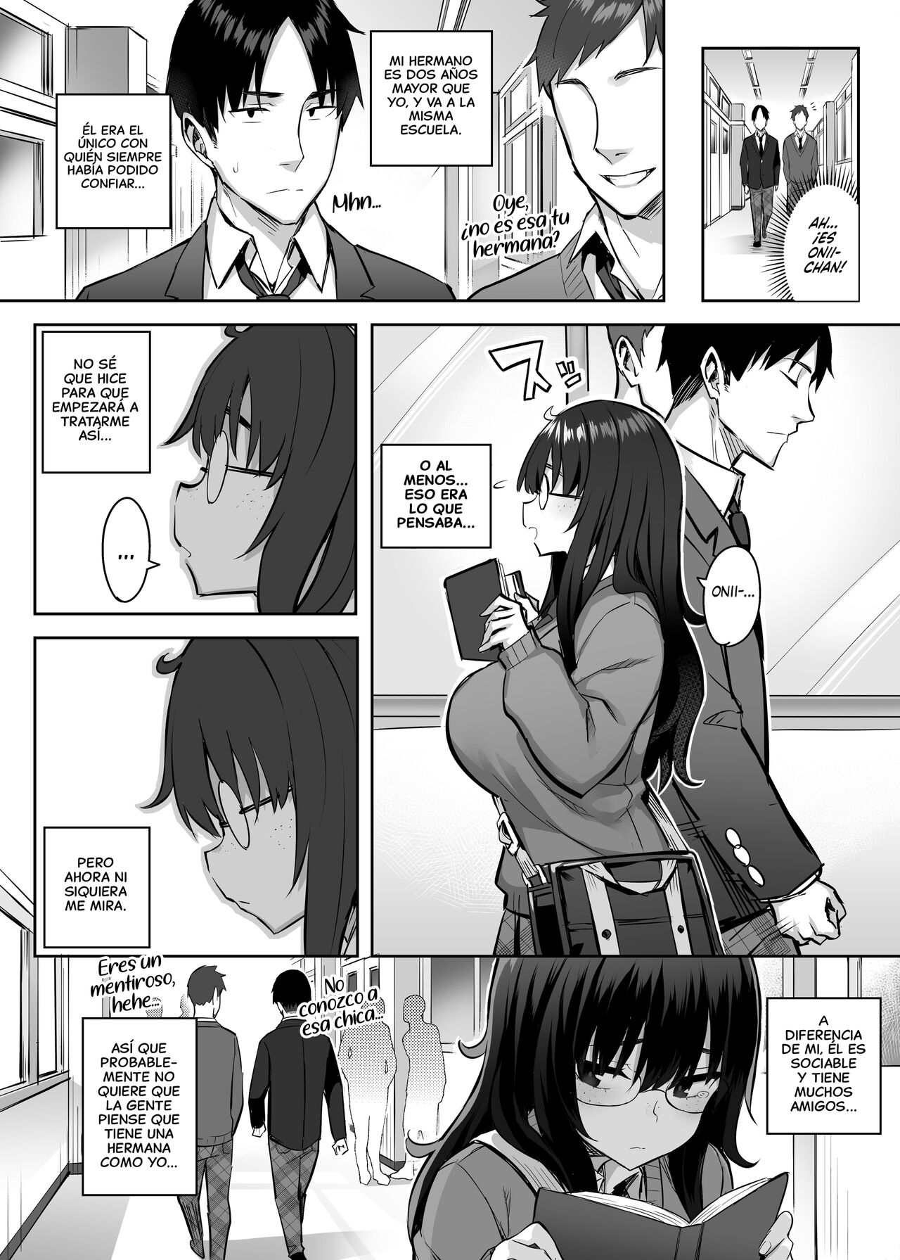 [Ichibocchi (Ichinomiya Yuu)] Moto InCha no Kyonyuu Yariman Imouto ga Erosugite, Onii-chan wa Mou...!! 0 ~Jimiko no Watashi ga Kawatta Riyuu~ | ¡¡No puedo con mi Hermanita comelibros ahora que se convirtió en una puta...!! 0 [Spanish] [NekoCreme] image number 4