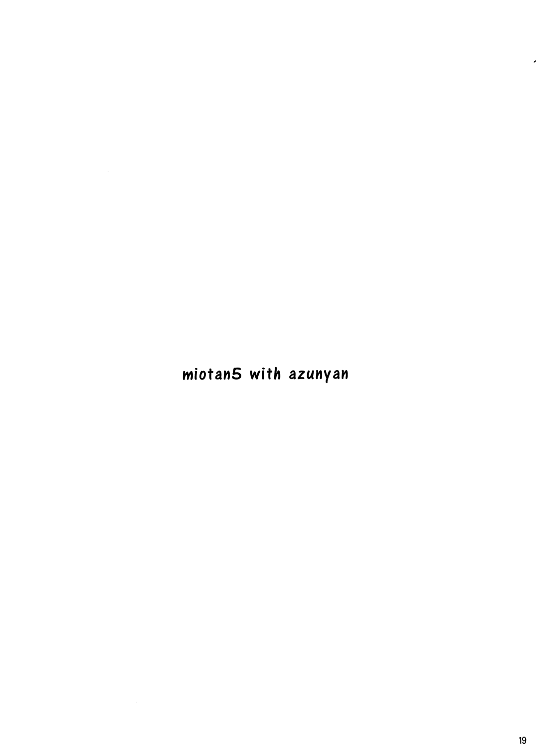 [Nama Cream Biyori (Nanase Meruchi)] Mio-tan! 5 Azunyan to (K-ON!) [Digital] 19eme image