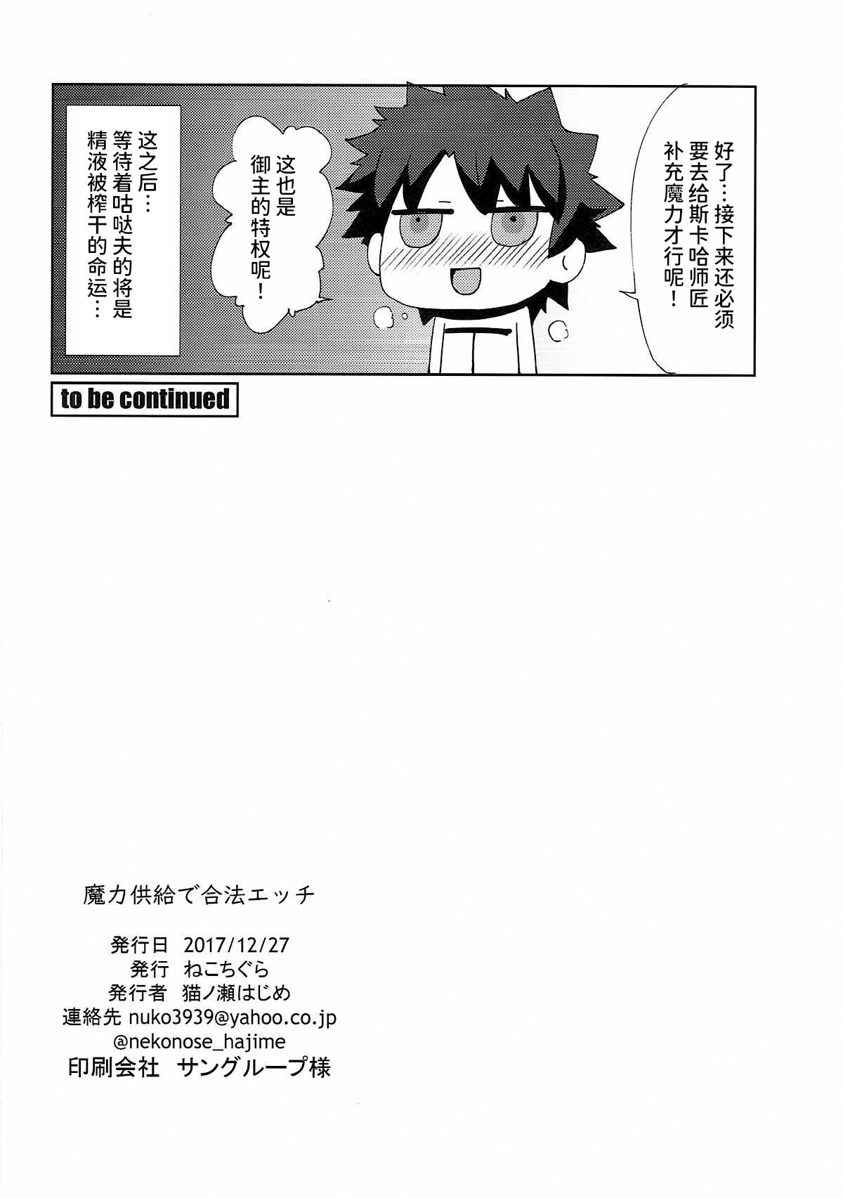 (C93) [Nukotigura (Nekonose Hajime)] Maryoku Kyoukyuu de Gouhou Ecchi (Fate/Grand Order) [Chinese] [甜族星人x我不看本子个人汉化] 画像番号 18