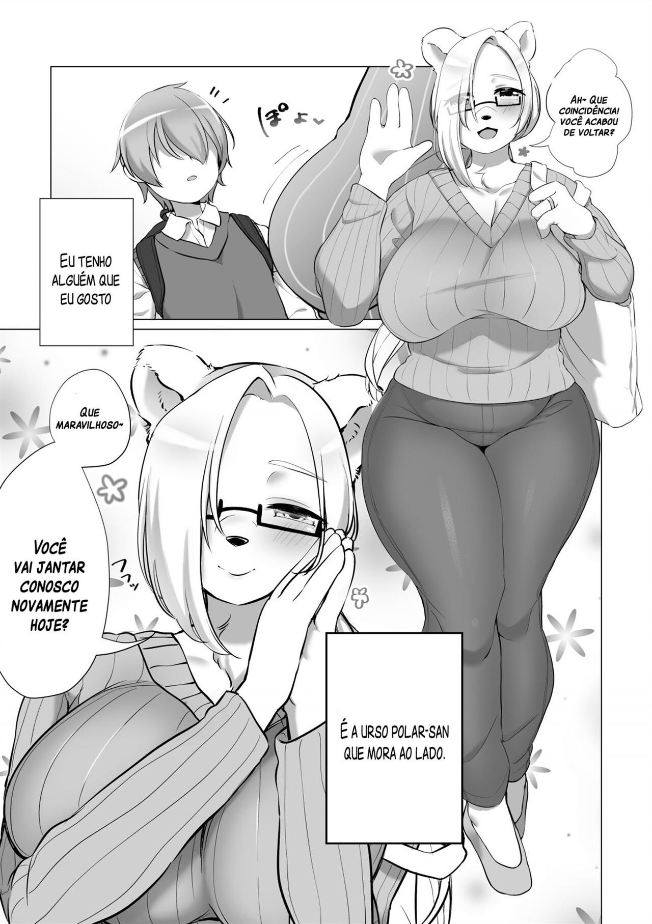 [Sakuragi Yomi (Sakuragi Yomi)] Otonari no Ookina Kuma-san [Portuguese-BR] [Digital] image number 4