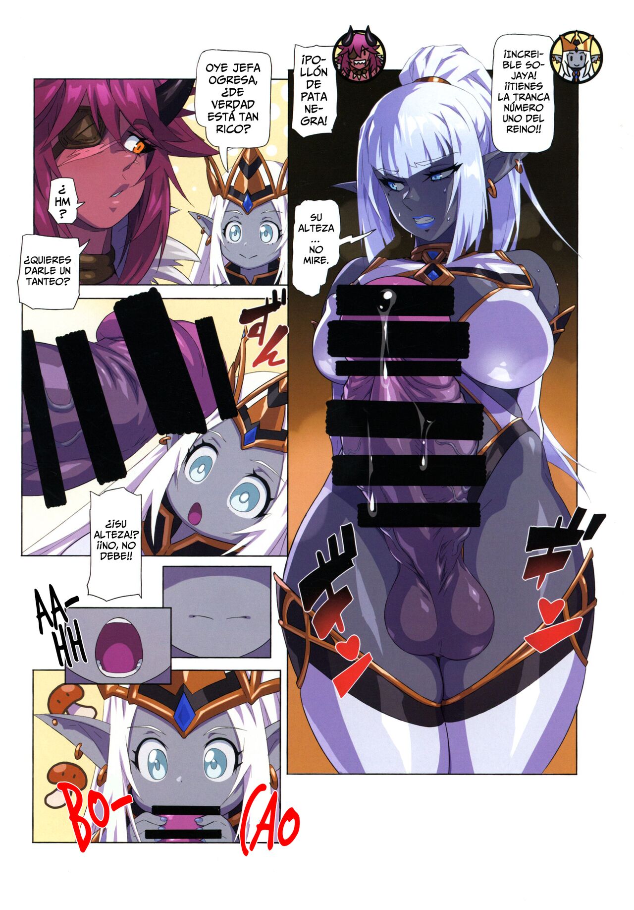 (C100) [M-ya (Mikoyan)] Ogresas Contra Elfas Oscuras ~ La Gesta de La Gestación - Ogre tai Dark Elf Ogre Hanshoku Dai Sakusen [Spanish] [Horchata Scans] imagen número 12
