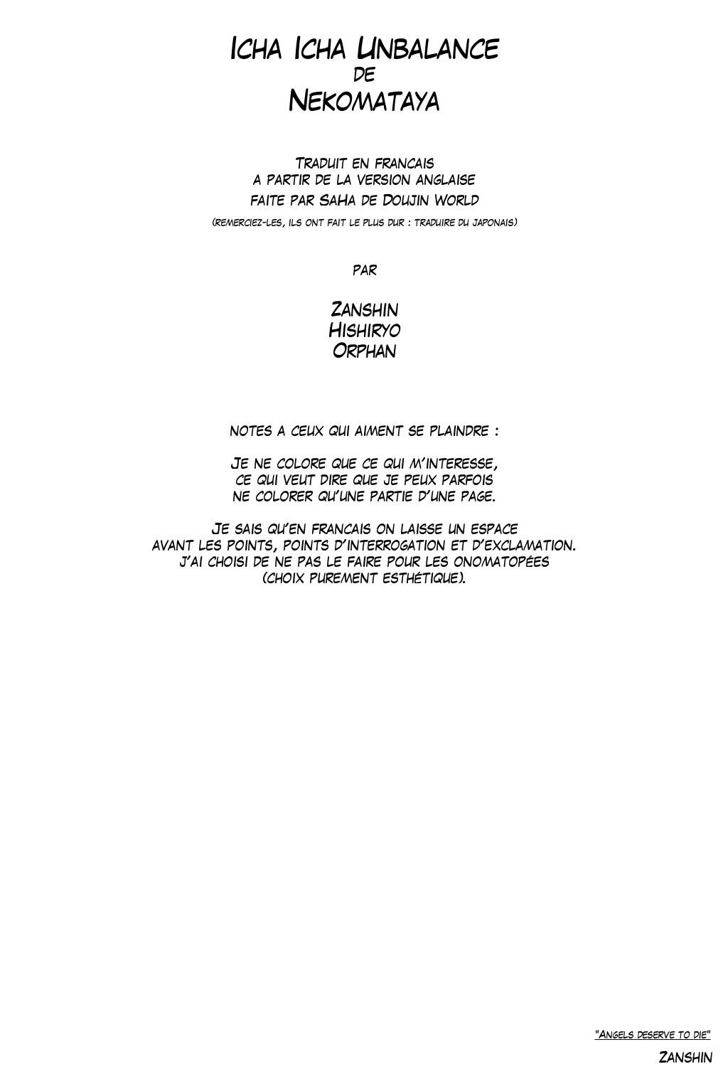 (C70) [NEKOMATAYA (Nekomata Naomi)] Icha Icha Unbalance (Naruto) [French] [Zanshin] image number 2