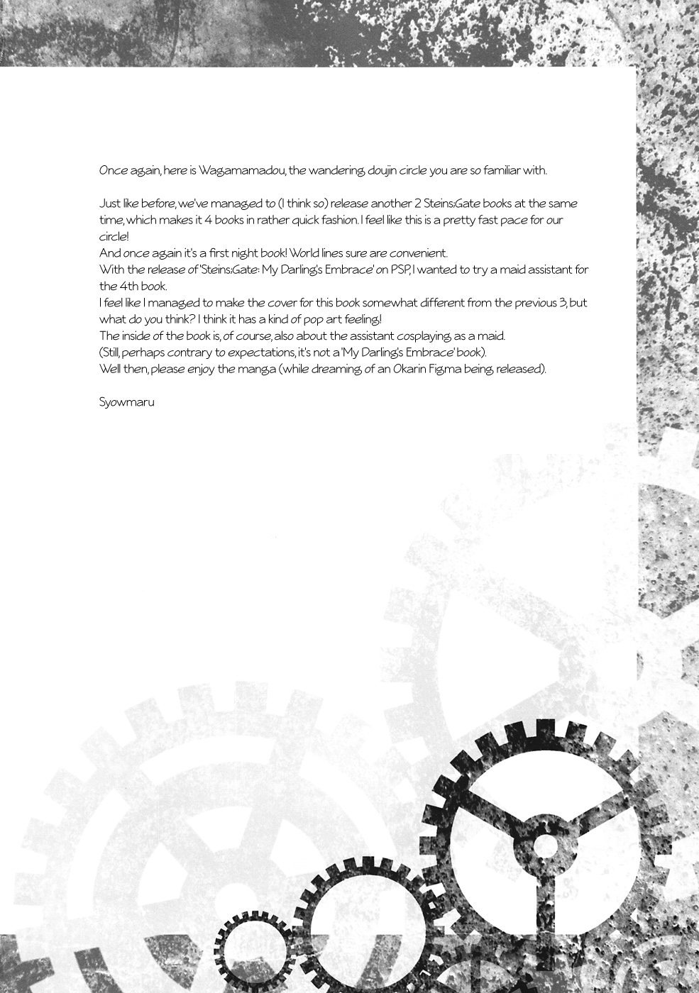 (C82) [Wagamama Dou (Syowmaru, NIO)] Sitainsu;Kedo 04 (Steins;Gate) [English] [Rinruririn] image number 3