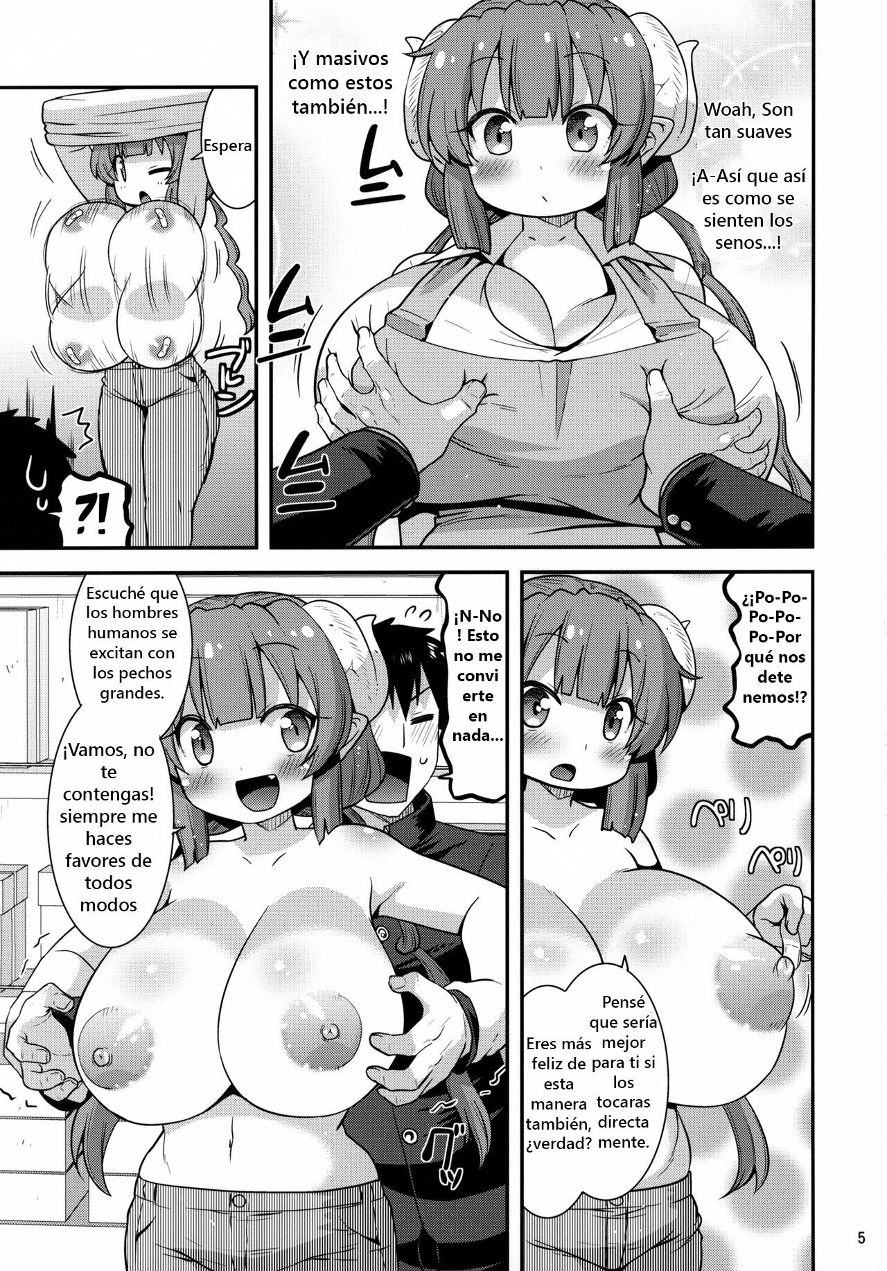 (C99) [gos to vi (Utamaro)] Muchi Muchi Hatsujou Dragon (Kobayashi-san-chi no Maid Dragon) [Spanish] image number 4