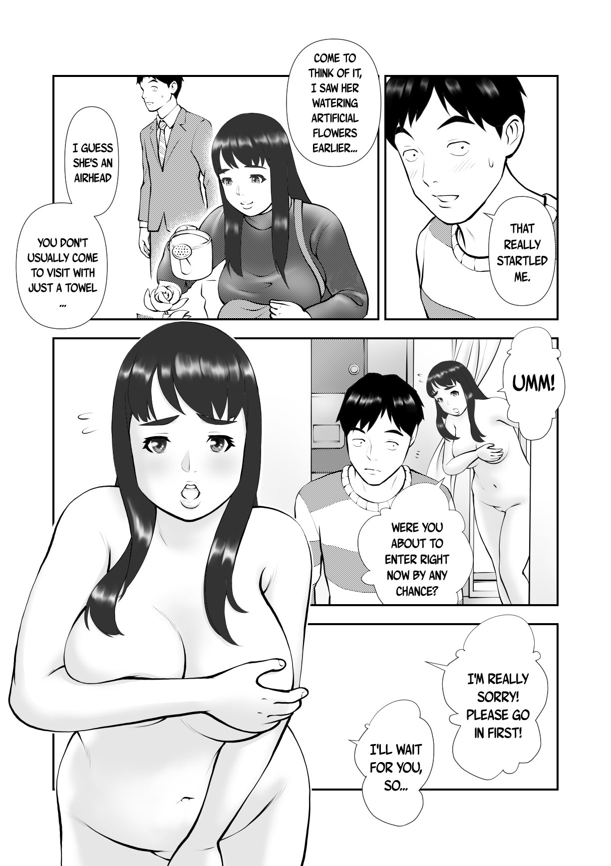 [Sudou Raikuu] Tennen de Pocchari na Otonari-san ga Ofuro o Karinikita | My Plump Airheaded Neighbor Came Over To Use My Bath [English] {Doujins.com} [Digital] imagen número 5