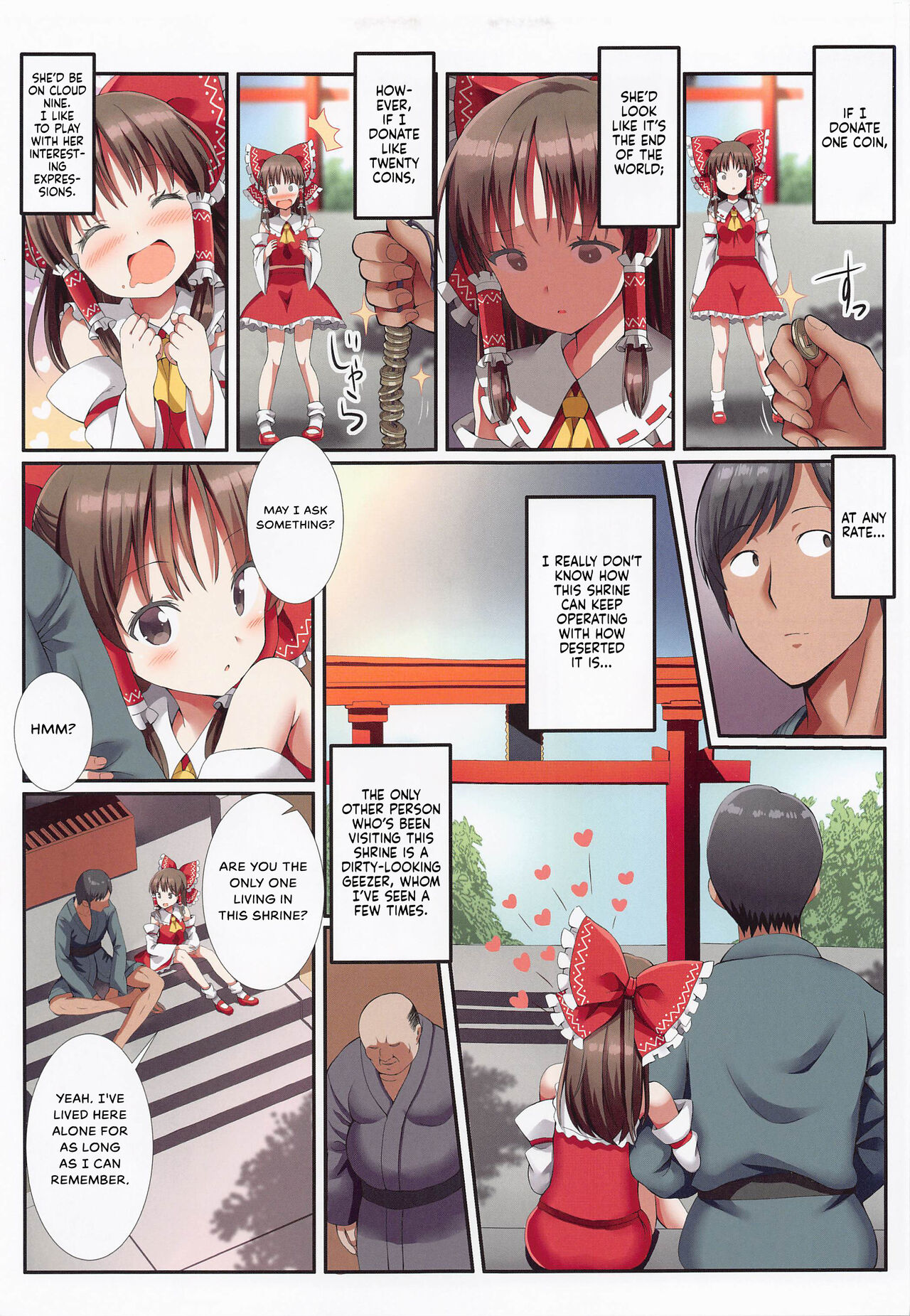 (Reitaisai 19) [Nanmin Festival (Gibuchoko)] Hakurei no Chiisana Miko-san to no Himitsu no Business | Hakurei's Small Miko-san's Secret Business (Touhou Project) [English] {Hennojin} 4eme image