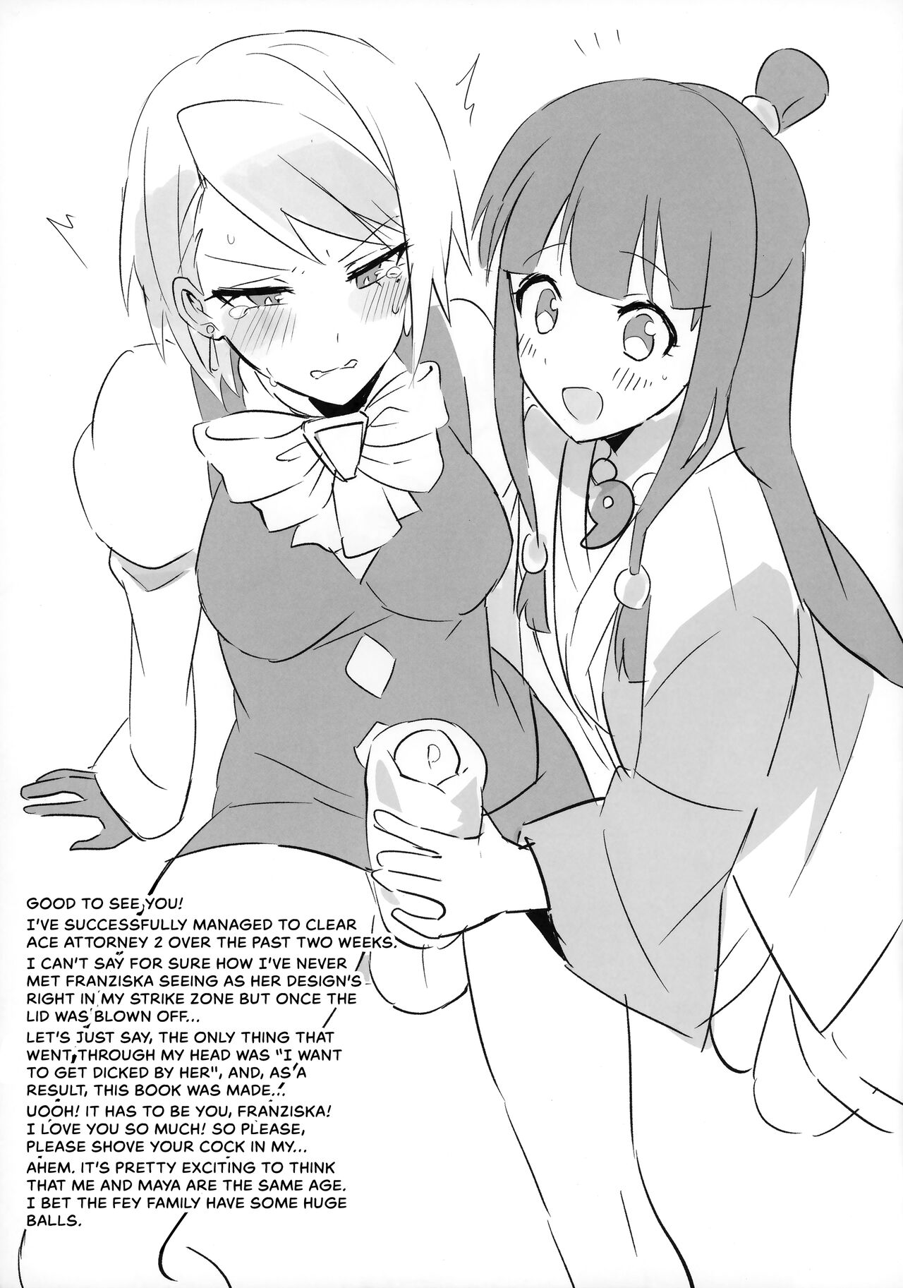 (C99) [Messzylinder (Yuma)] Futanari Mei-Chan Ni Horaretai Hitomuke Hon | A Book For People Wanting to be Dicked Down by a Futanari Franziska (Ace Attorney) [English] [head empty] Bildnummer 13