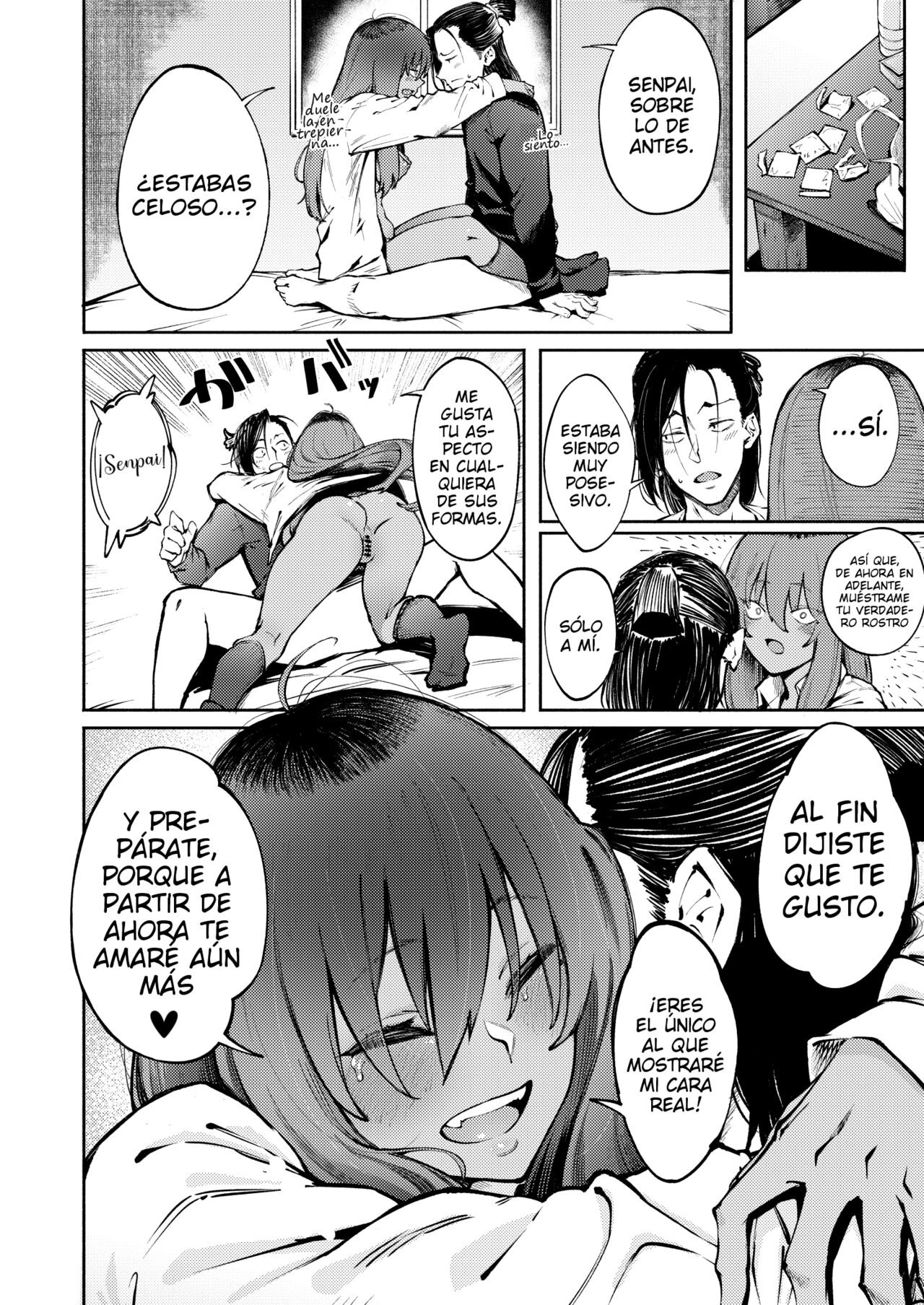 [Metsuki Warui Kyoudan (Suruga Kuroitsu)] Hyouri no Omoi | Amor de Dos Caras [Spanish] 图片编号 33