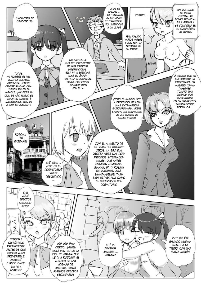 [SKNR] My Boyfriend is a Blue eyes Blonde Exchange Student (with Big Boobs) [Spanish] [GenderBender Scans] 图片编号 4