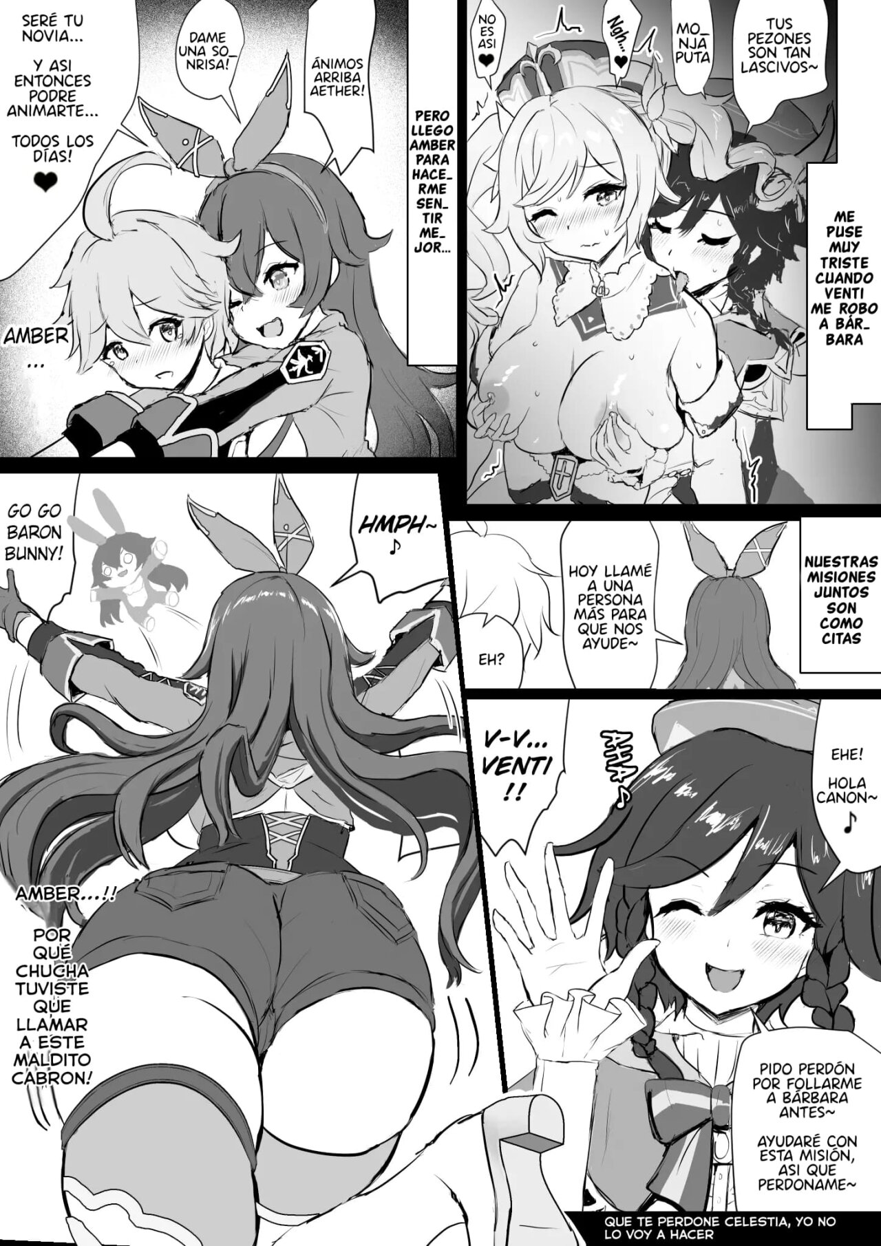 [Fuzume] Amber ga Venti ni Netorareru Hanashi | Amber Was Stolen Away from Me by Venti (Genshin Impact) [Spanish] numero di immagine  2