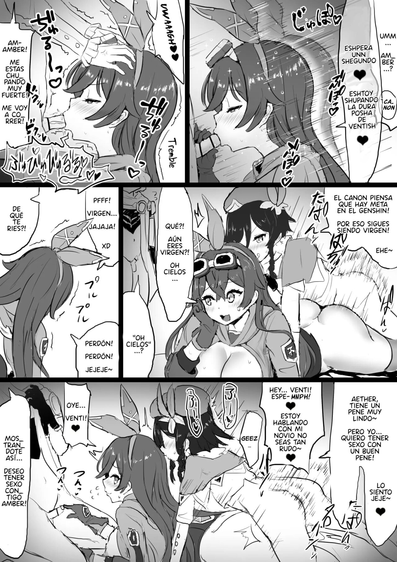 [Fuzume] Amber ga Venti ni Netorareru Hanashi | Amber Was Stolen Away from Me by Venti (Genshin Impact) [Spanish] numero di immagine  6