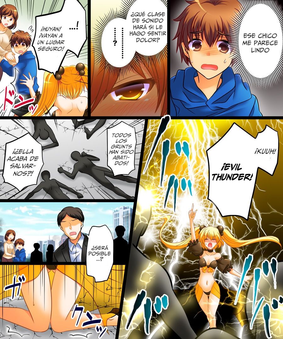 [Amuai Okashi Seisakusho (Matsuzono)] Seigi no Jinrai Thunder Crow ~Aku no Shimai no Imouto e to Ochiru Hero~ [Spanish] [GenderBender Scans] изображение № 6