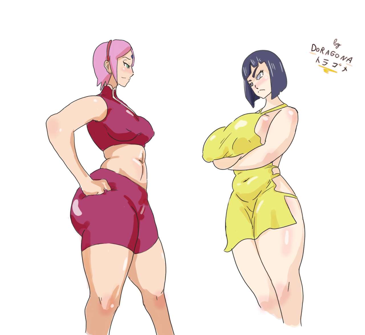 Sakura Vs Hinata by Doragona on twitter image number 1