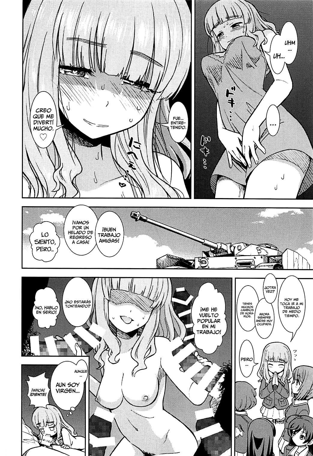 (C93) [Circle Shakunetsu (Sabaku Chitai)] Takebe Saori ga Shojo nanoni PinSalo de Hataraku Hon (Girls und Panzer) [Spanish] [Lanerte] 23eme image