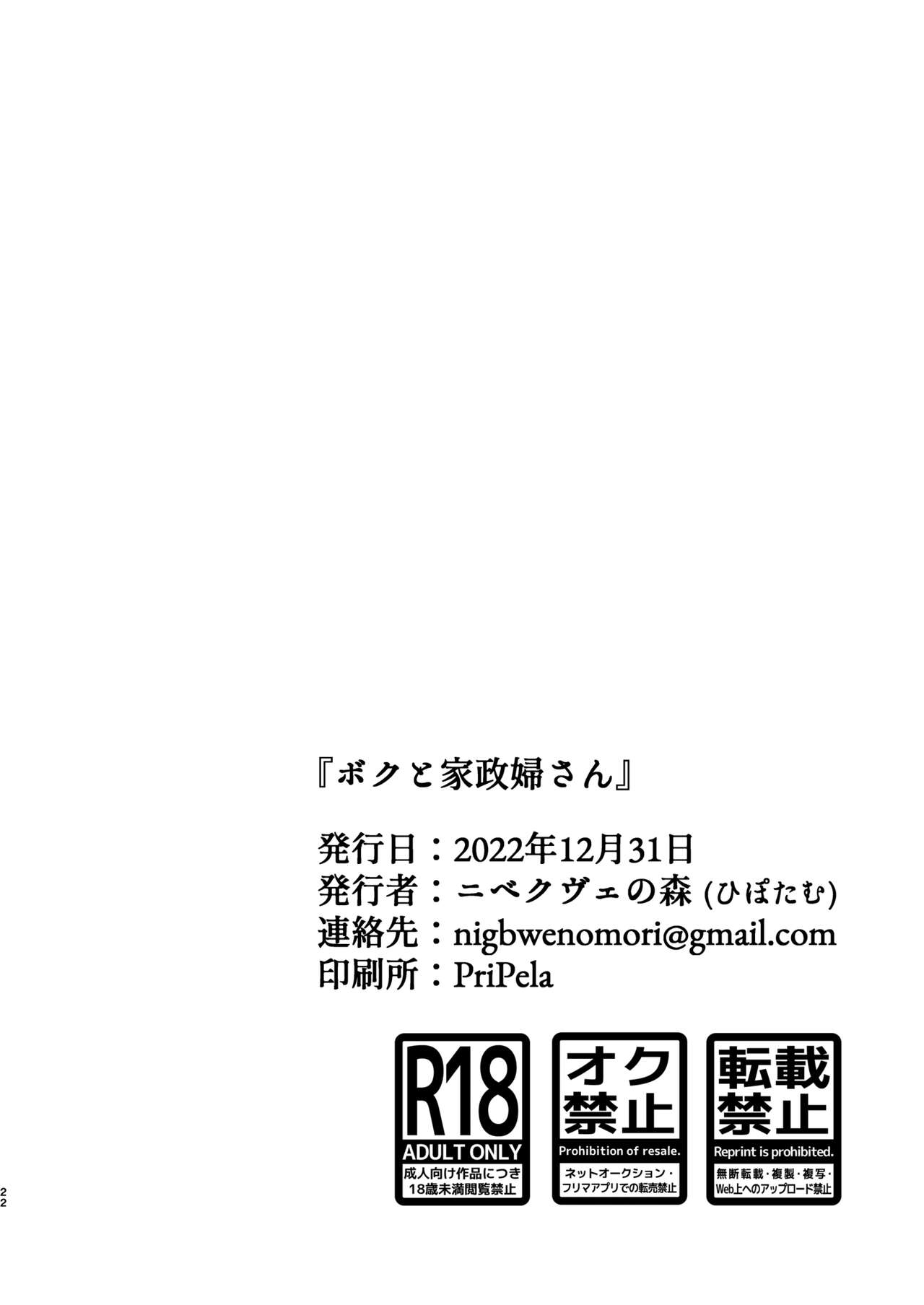 (C101) [nigbwenomori (Hippotam)] Boku to Kaseifu-san [Chinese] [悬赏大厅×真不可视汉化组] 이미지 번호 22