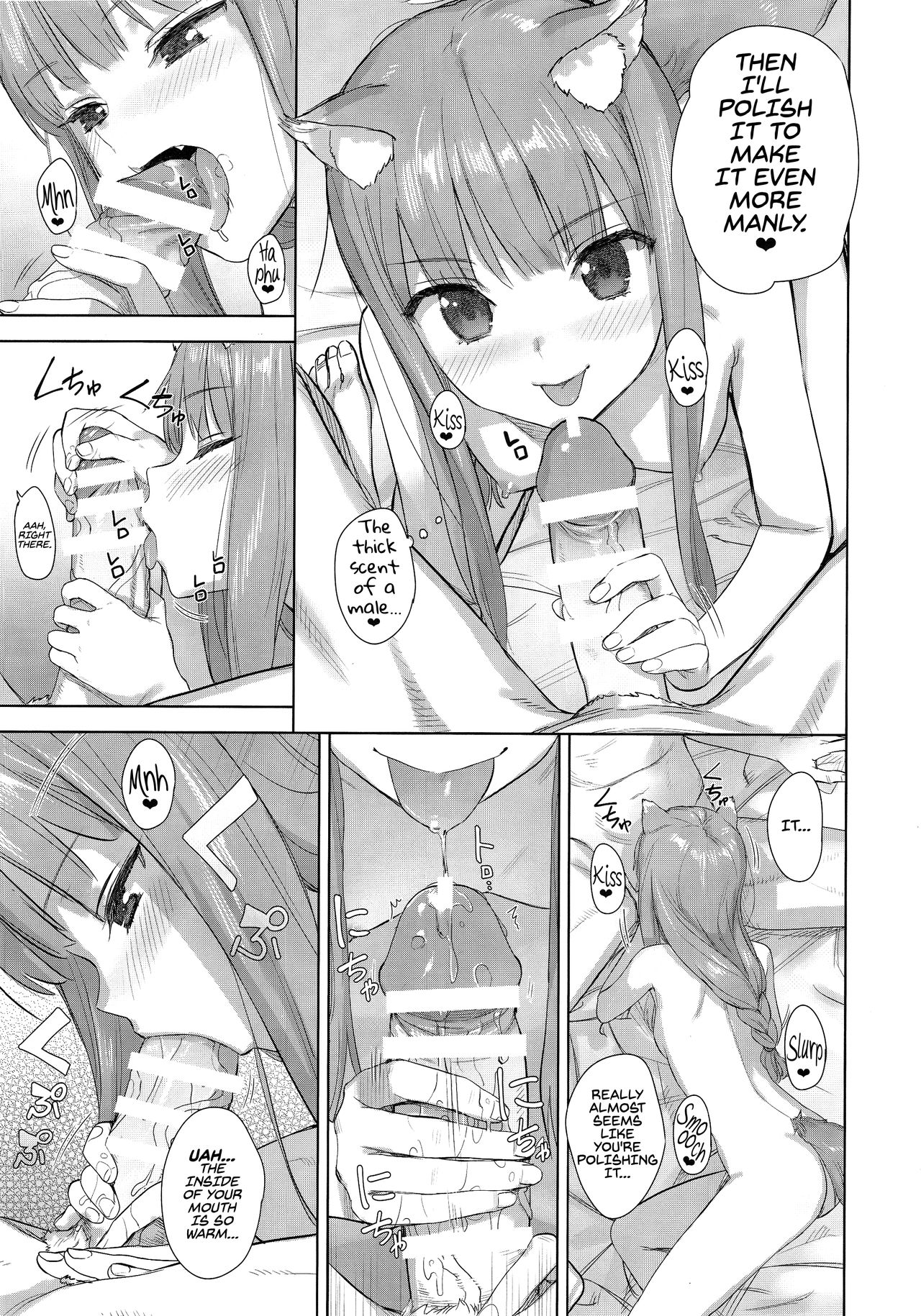 (C96) [Ajisaidenden (Kawakami Rokkaku, Takanashi Rei)] Wacchi to Shippori Kezukuroi Bon | Affectionate Grooming With Me (Spice and Wolf) [English] [Von] image number 10