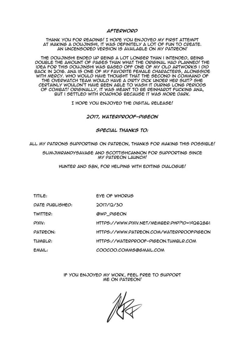 (C95) [Premium Bagette (Waterproof-Pidegon)] Eye Of Whorus (Overwatch) [Portuguese-BR] 画像番号 37