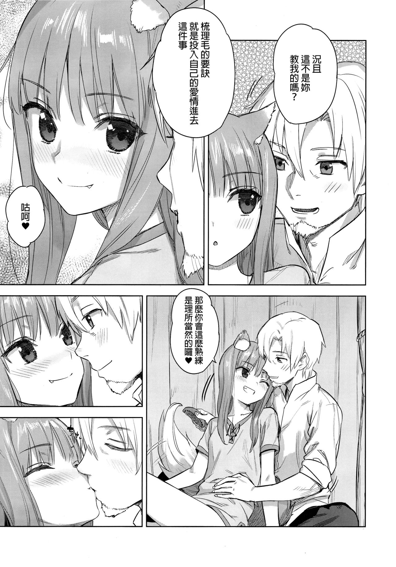(C96) [Ajisaidenden (Kawakami Rokkaku, Takanashi Rei)] Wacchi to Shippori Kezukuroi Bon (Spice and Wolf) [Chinese] [final個人漢化] numero di immagine  4