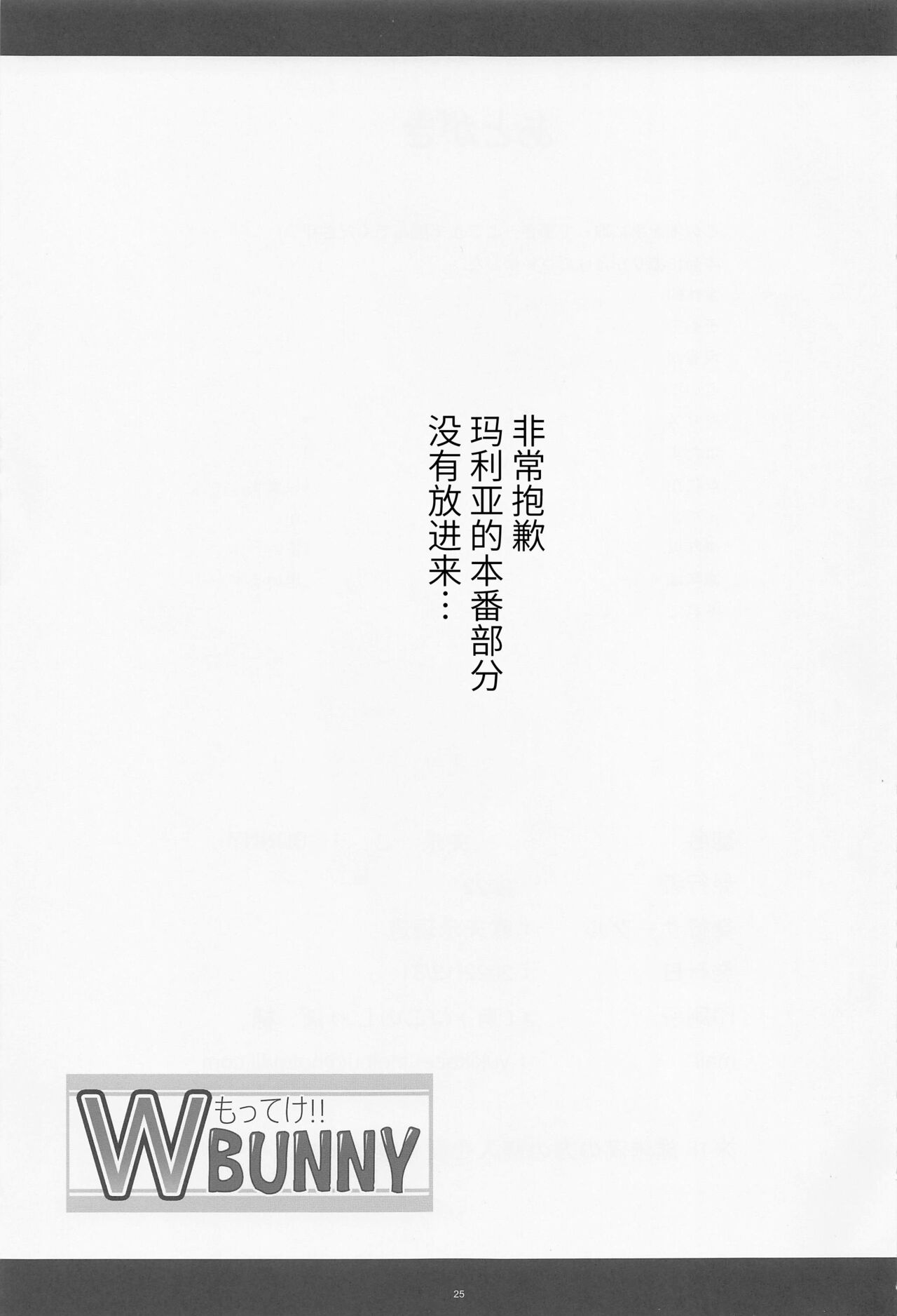 (C101) [Kanten Jigenryuu (Kanten)] Motteke!! W BUNNY (Senki Zesshou Symphogear) [Chinese] image number 24