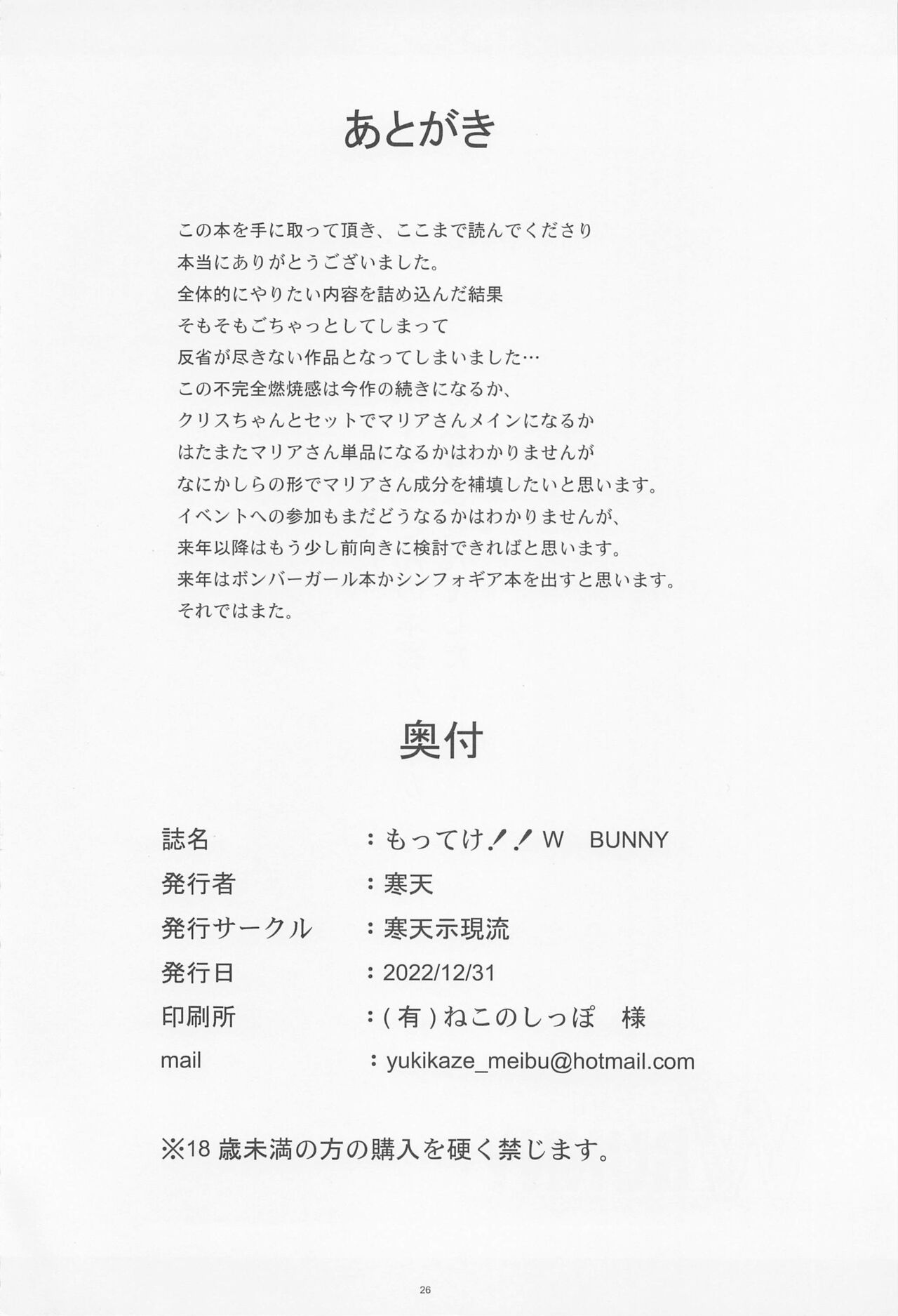 (C101) [Kanten Jigenryuu (Kanten)] Motteke!! W BUNNY (Senki Zesshou Symphogear) [Chinese] image number 25