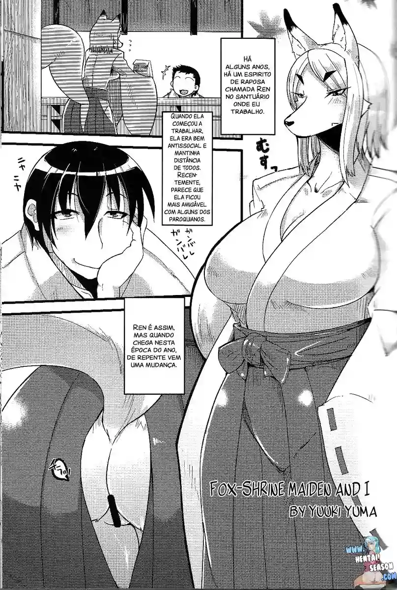 (C81) [Mayoineko (Yumano Yuuki)] Kitsune Miko to Boku (Kemokko Lovers 2) [Portuguese-BR]