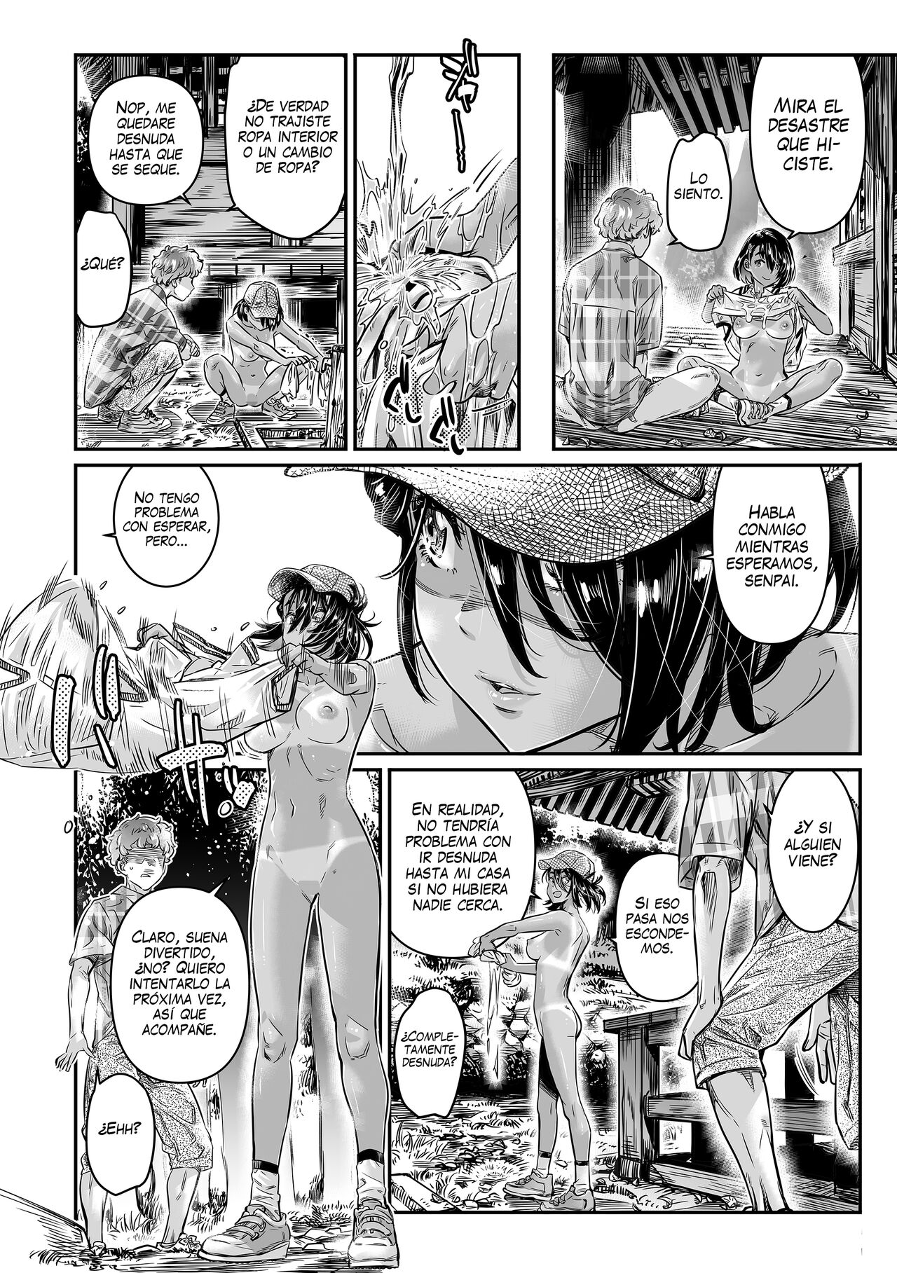 [Burning Shimai (MARUTA)] Hiyake no Bitch Shoujo wa, Doutei no Senpai o Yagai Sex ni Sasou | Una Exhibicionista Bronceada Invita a su Senpai Virgen a Tener Sexo al Aire Libre [Spanish] [NekoCreme] 图片编号 29