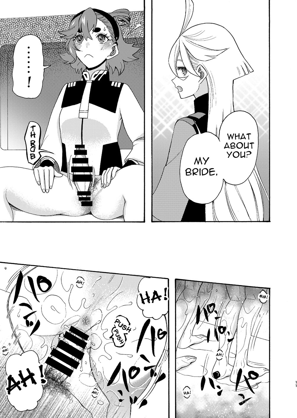 [KNIFE EDGE (Hoshitsuki Neon.)] Majo Ku Kisetsu ni Otome wa Tsuibamu | Picking At a Young Woman During Witch Eating Season (Gundam The Witch from Mercury) [English] {Doujins.com} [Digital] imagen número 11