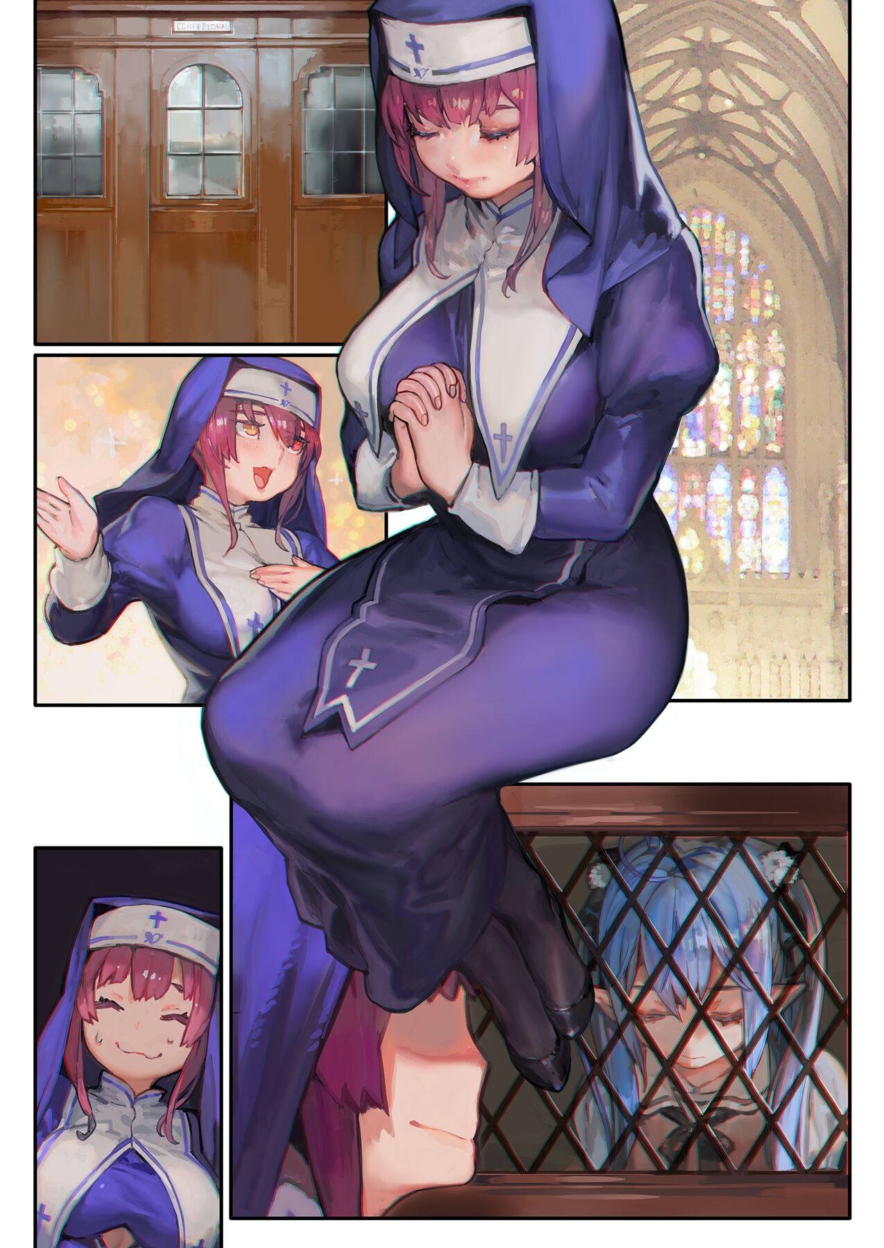 [Aoin no Junreibi (Aoin)] Marine no Zange-shitsu-Codependency |玛琳的忏悔室-依存症(Shirogane Noel, Houshou Marine, Yukihana Lamy) [Digital] 17eme image