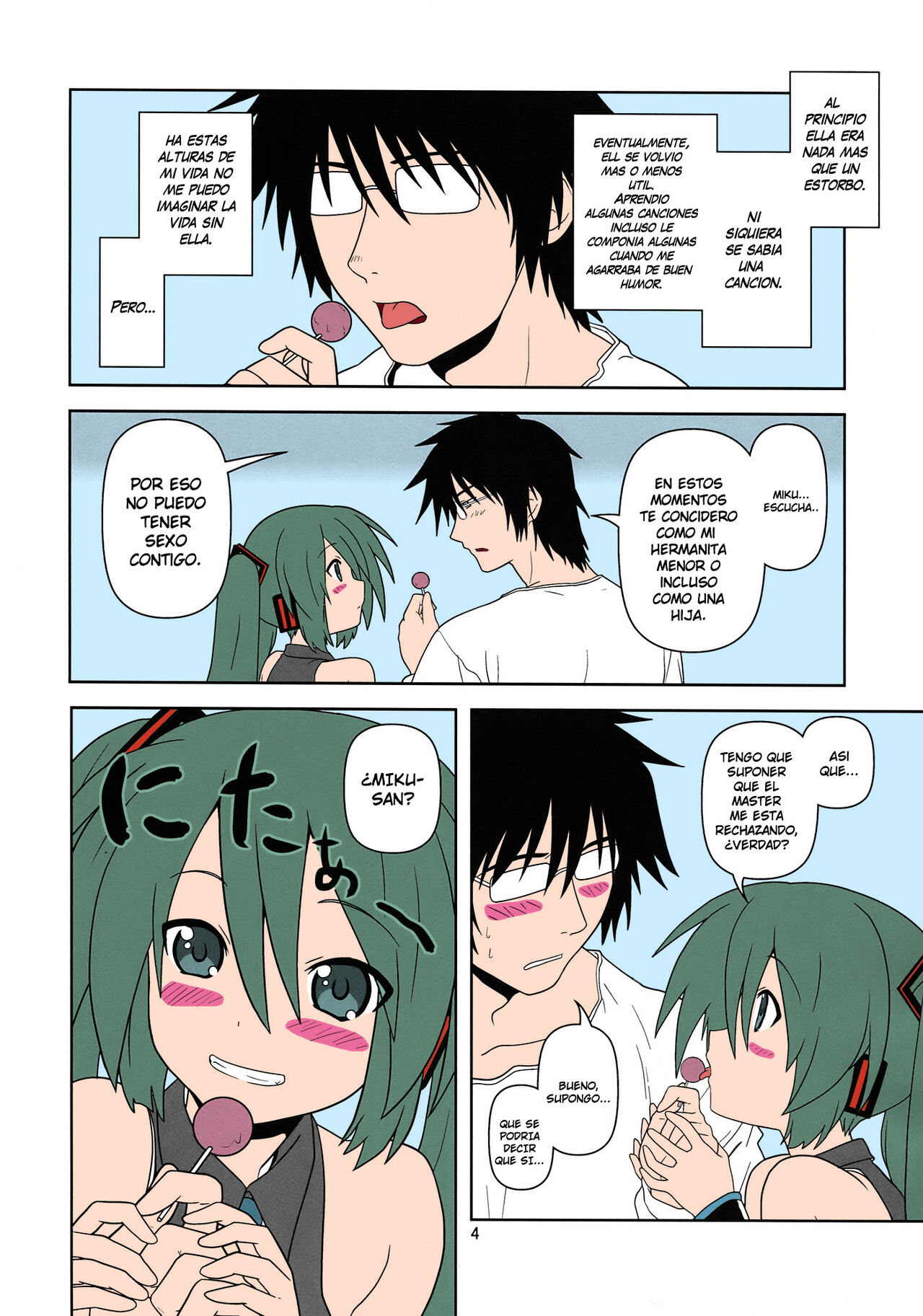 (COMIC1☆4) [Credit (Akikan)] Hatsu Mikku (VOCALOID) [Spanish] [Digital Lover Action Fansub] [Colorized] 图片编号 3