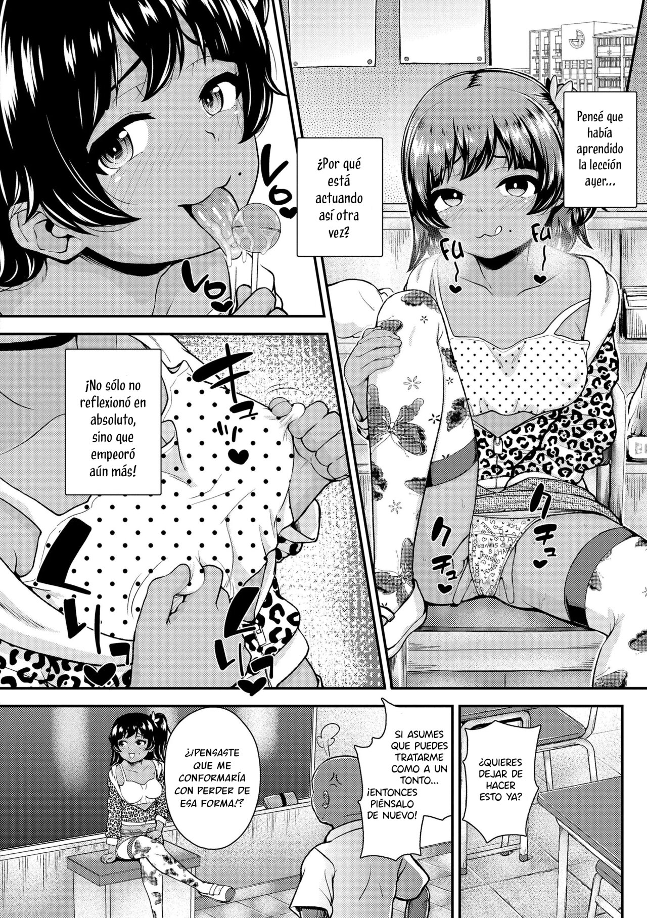 [Hikoma Hiroyuki] Bicchi na Mesugaki Tenkousei (Gouin ni Kusogaki Mesuana Dochutte Mita (Wara)) [Spanish] [Dark Nebulus] [Digital] image number 8