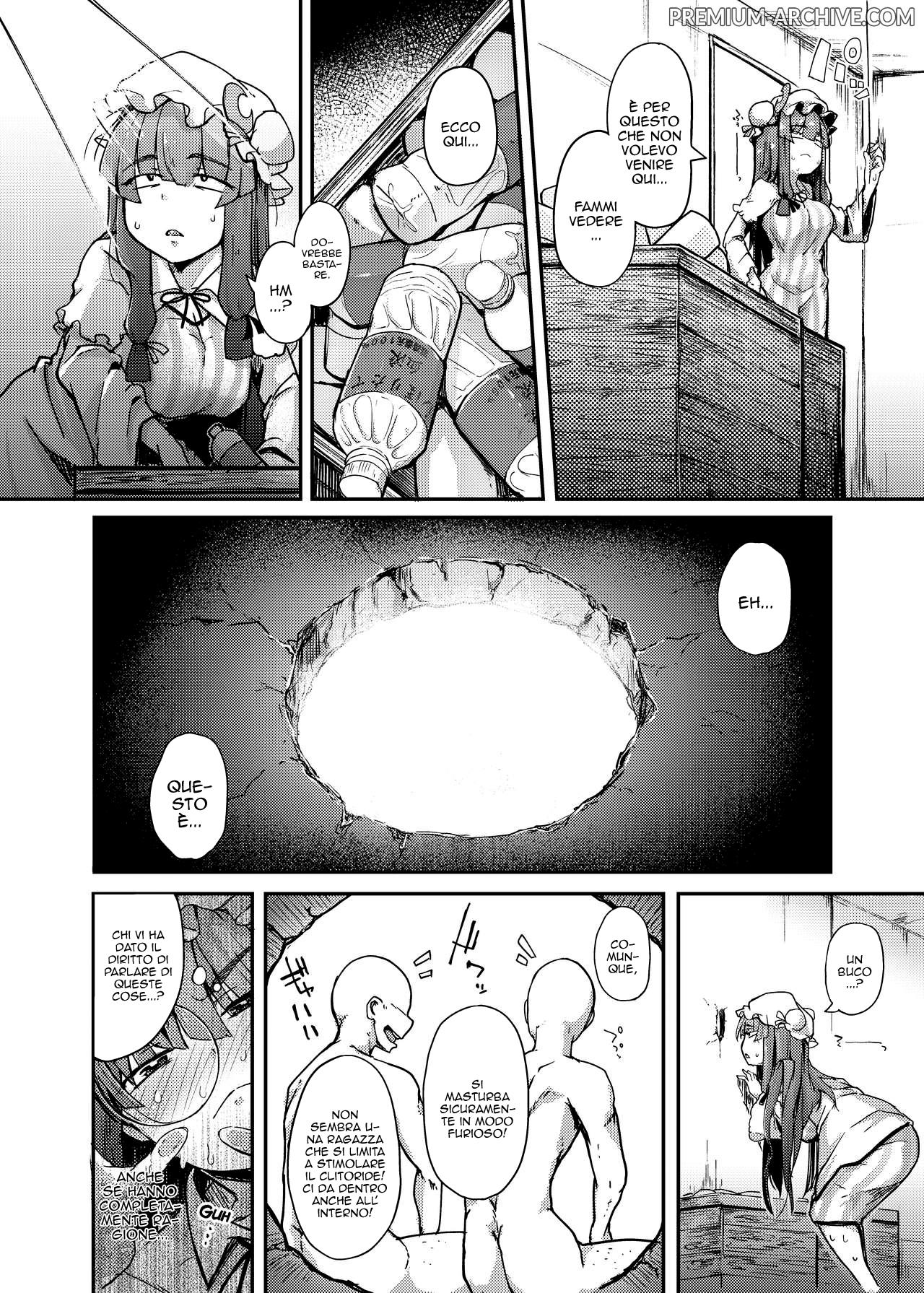 [Jikahatsudensho (flanvia)] Ana to Muttsuri Dosukebe Daitoshokan | Il Buco e la Bibliotecaria Perversa (Touhou Project) [Italian] [Digital] image number 6