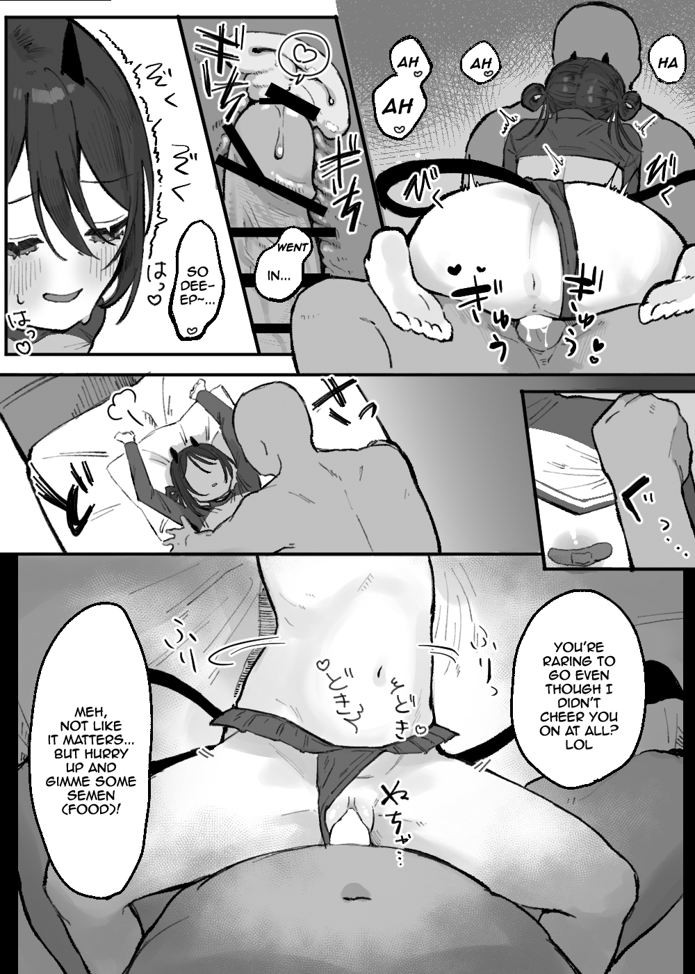 [Oyogi] Hinnyuu de Kahanshin Dekai Succubus ni Ouen Saretari Baka ni Sare Sarenagara Ecchi Suru Hanashi. | Fucking a Small-Breasted, Big-Assed Succubus While She Cheers Me On and Makes Fun of Me [English] {Doujins.com} изображение № 8