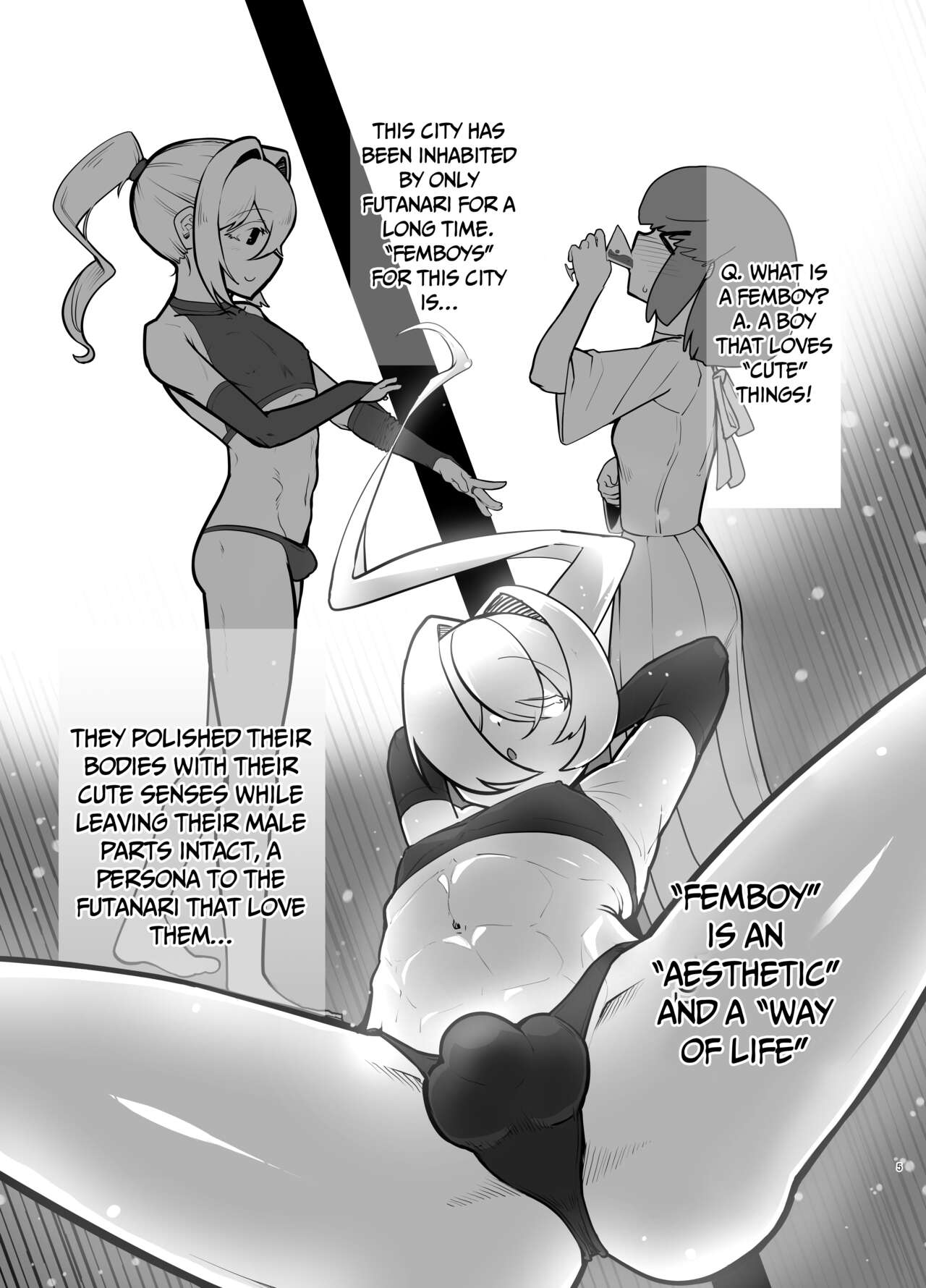 [Nisin Sansin (Nisin)] Futanari no Machi no Femboy Club | Futanari Town's Femboy Club [English] {Doujins.com} image number 4