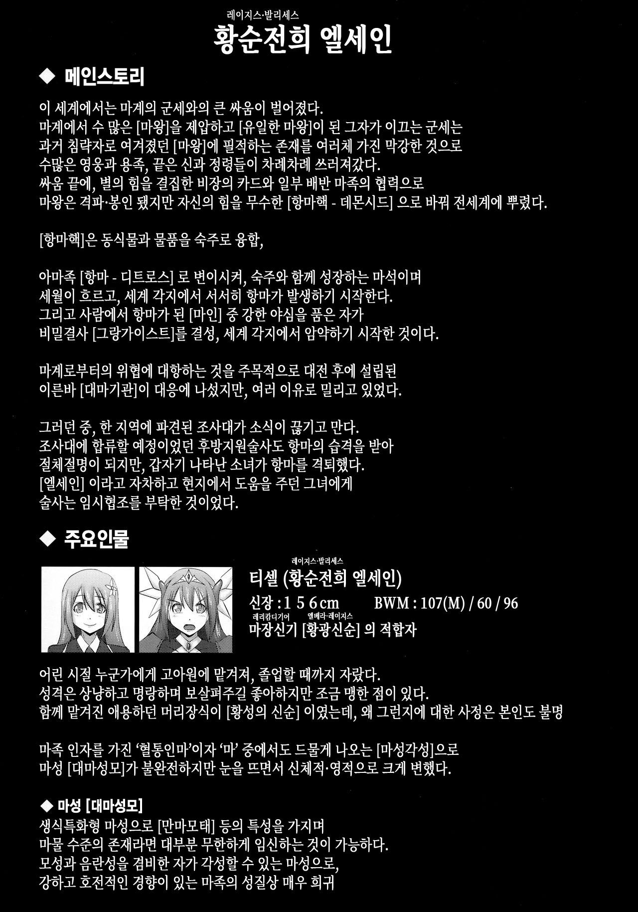 (C96) [FONETRASON (Ryutou)] Raygis Valicess Elsain "VANQUISHED SHIELD" | 황순전희 엘세인 "부서져버린 사람들의 방패" [Korean] image number 2