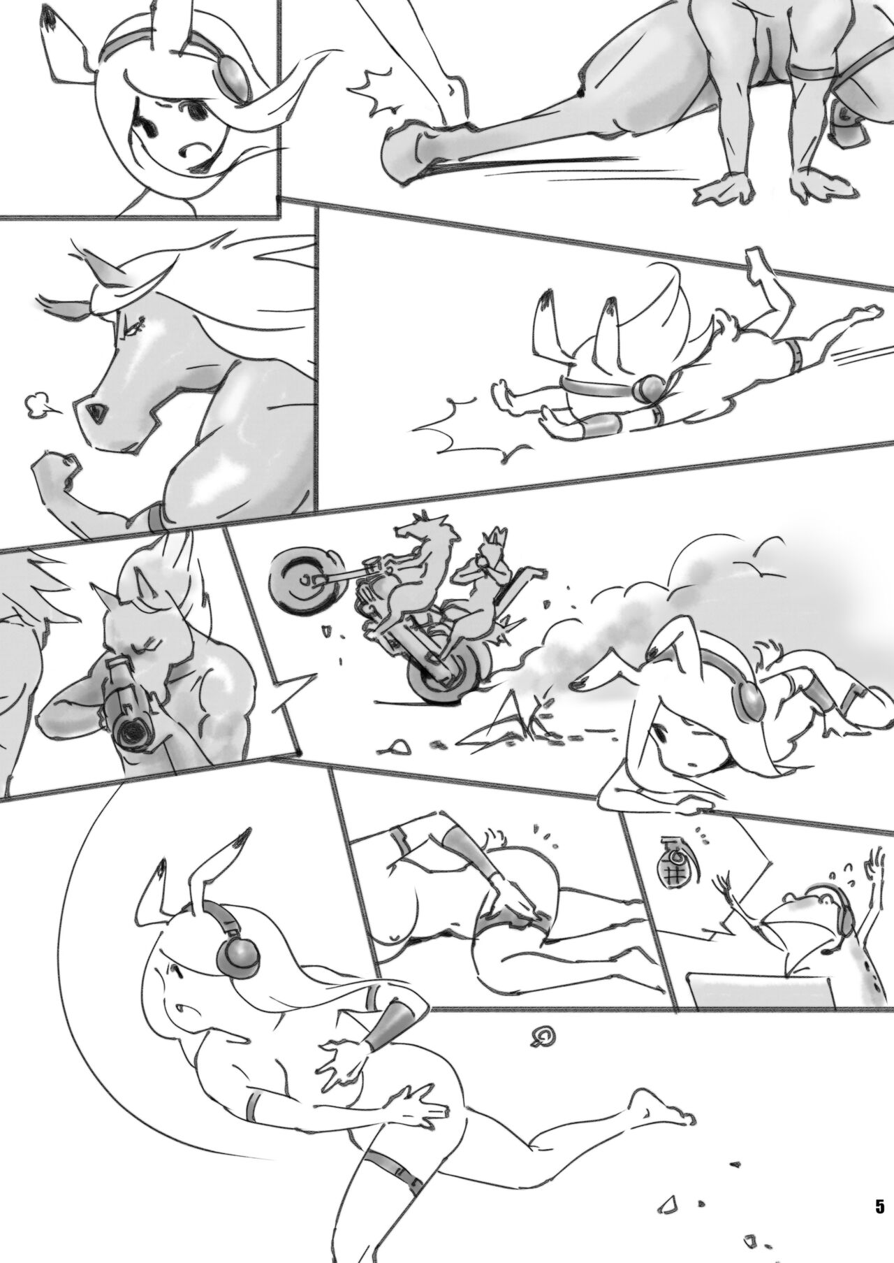 [Guruguru Honpo (Ikeda Kazuhiro)] Choujyuu Nabaraega Usagi-chan no Oomisoka de YO! Ikari no Eto Race [Digital] image number 5