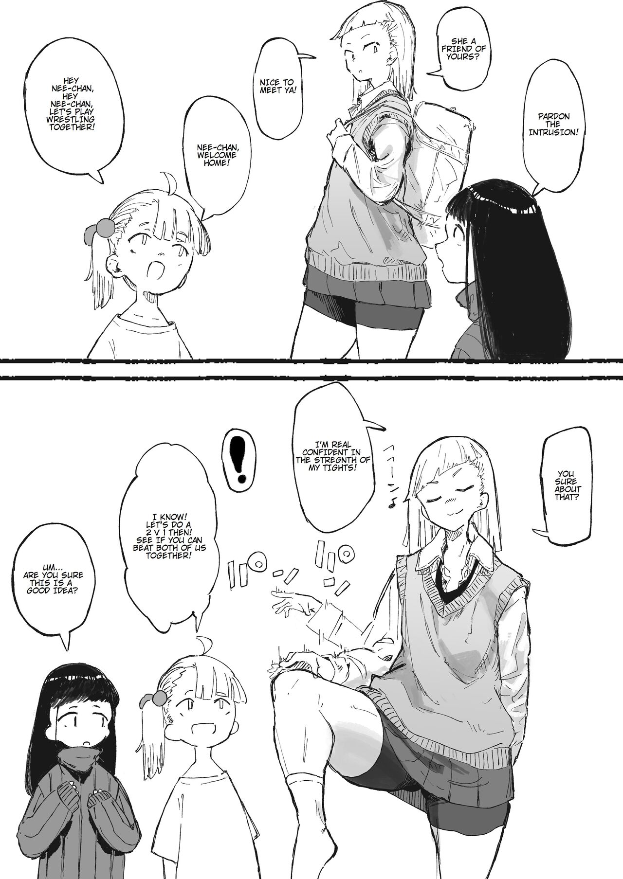 [Boukoku Daitouryou] Ashi no Futosa ni wa Jishin ga Atta Ane | My older sister is confident in the strength of her legs [English] [Apasmara] 画像番号 1