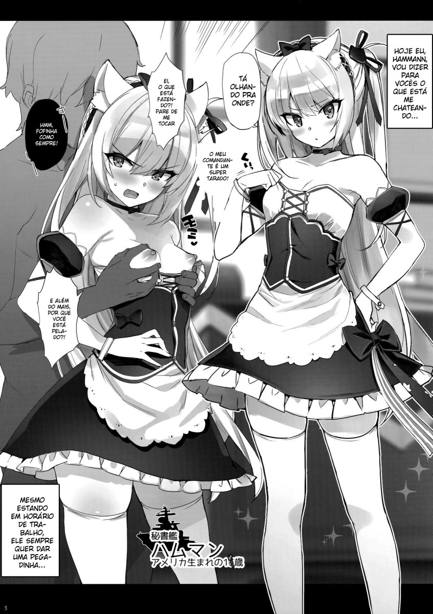 (C93) [Number2 (Takuji)] Kaikin! Namaiki Hammann (Azur Lane) [Portuguese-BR] 图片编号 3