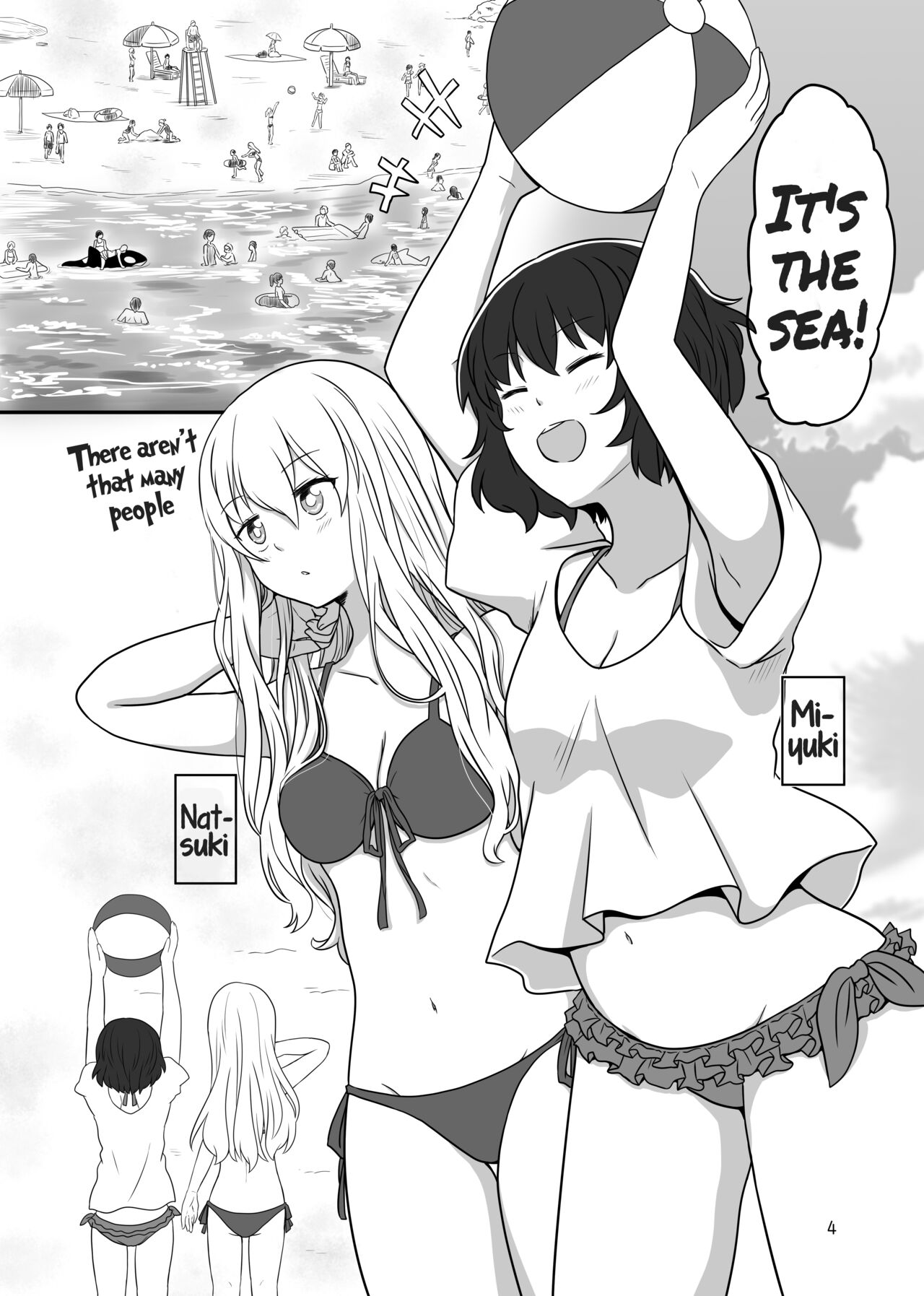 [Kurosawa Karura] A yuri couple does exhibitionism at the beach [English] image number 3