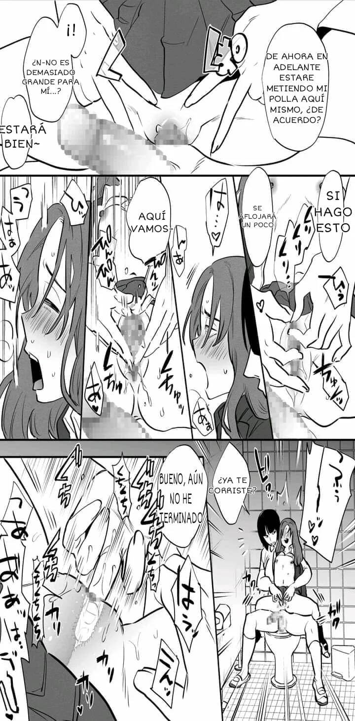 [Tosha Pink (Chimeda)] Watashi to toire to futanari Hanako-san [Spanish] [Pear or Pearl] Bildnummer 12