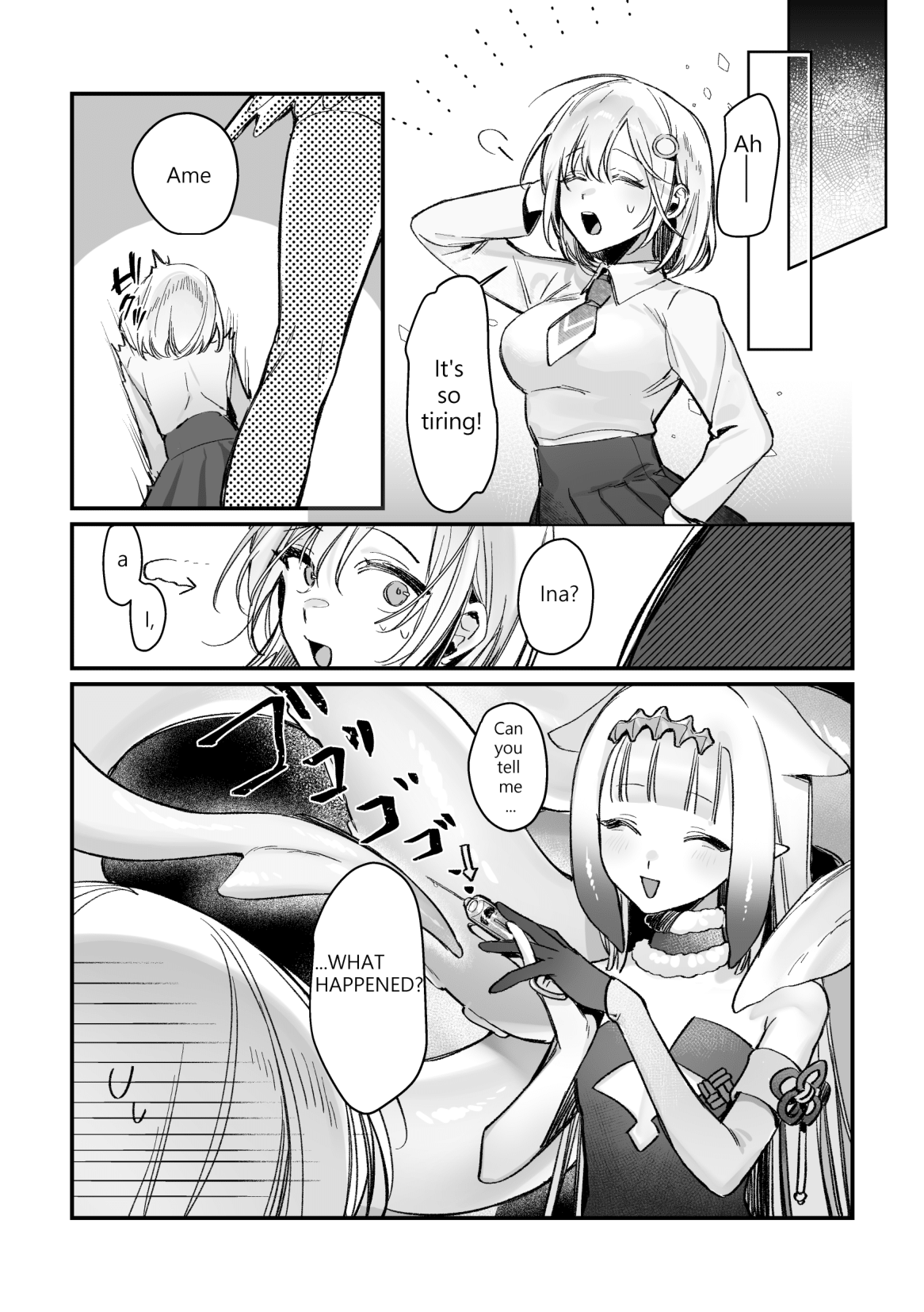 【R-18 Comic】Tentacle!! Ina's Boing Boing is out of control!![Ame x Gura x Ina(?)] изображение № 18