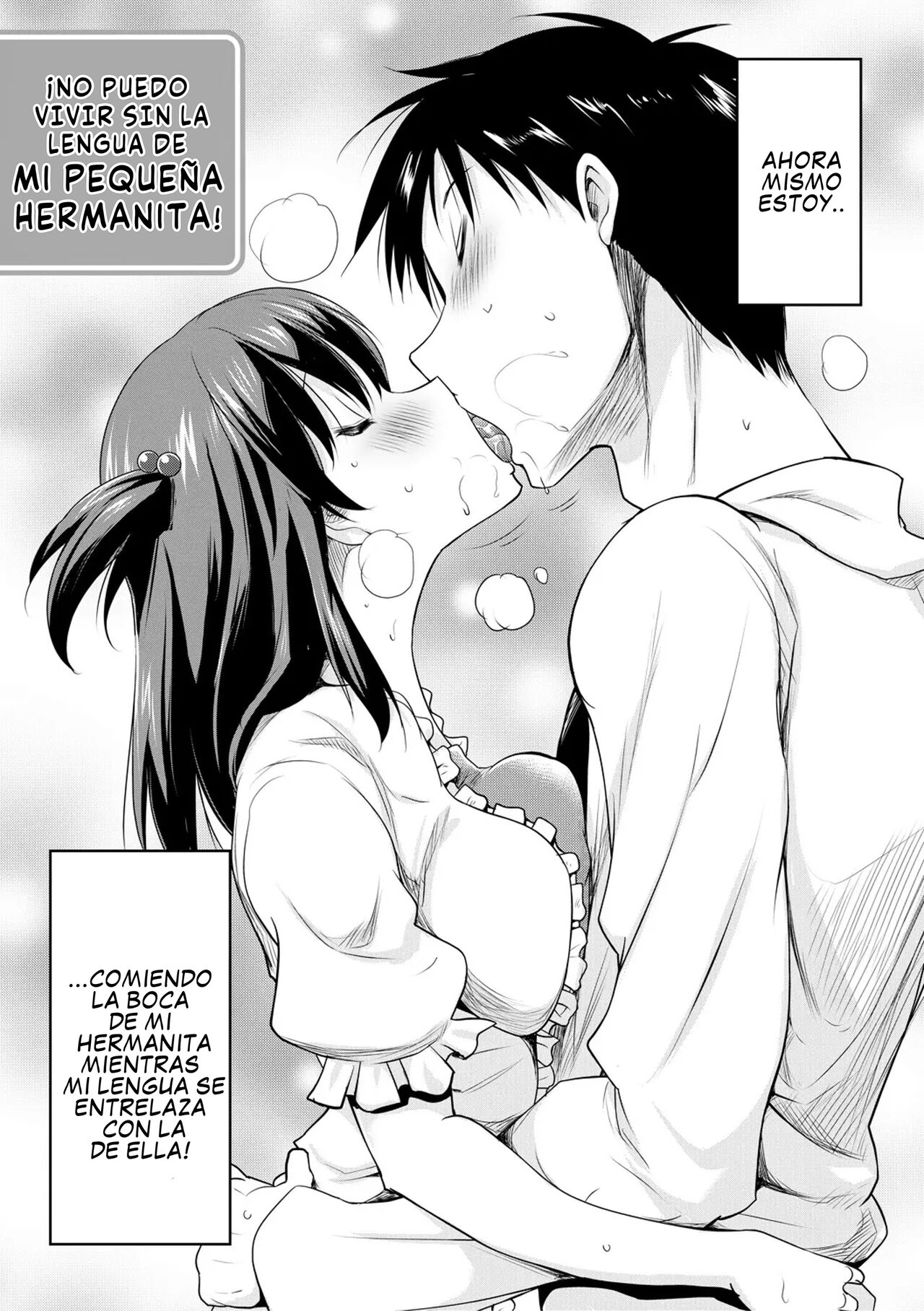 I Can't Live Without My Little Sister's Tongue Chapter 01-02 + Secret Baby-making Sex with a Big-titted Mother and Daughter! (Kyonyuu Oyako no Shita to Shikyuu ni Renzoku Shasei)  [Spanish] Bildnummer 3