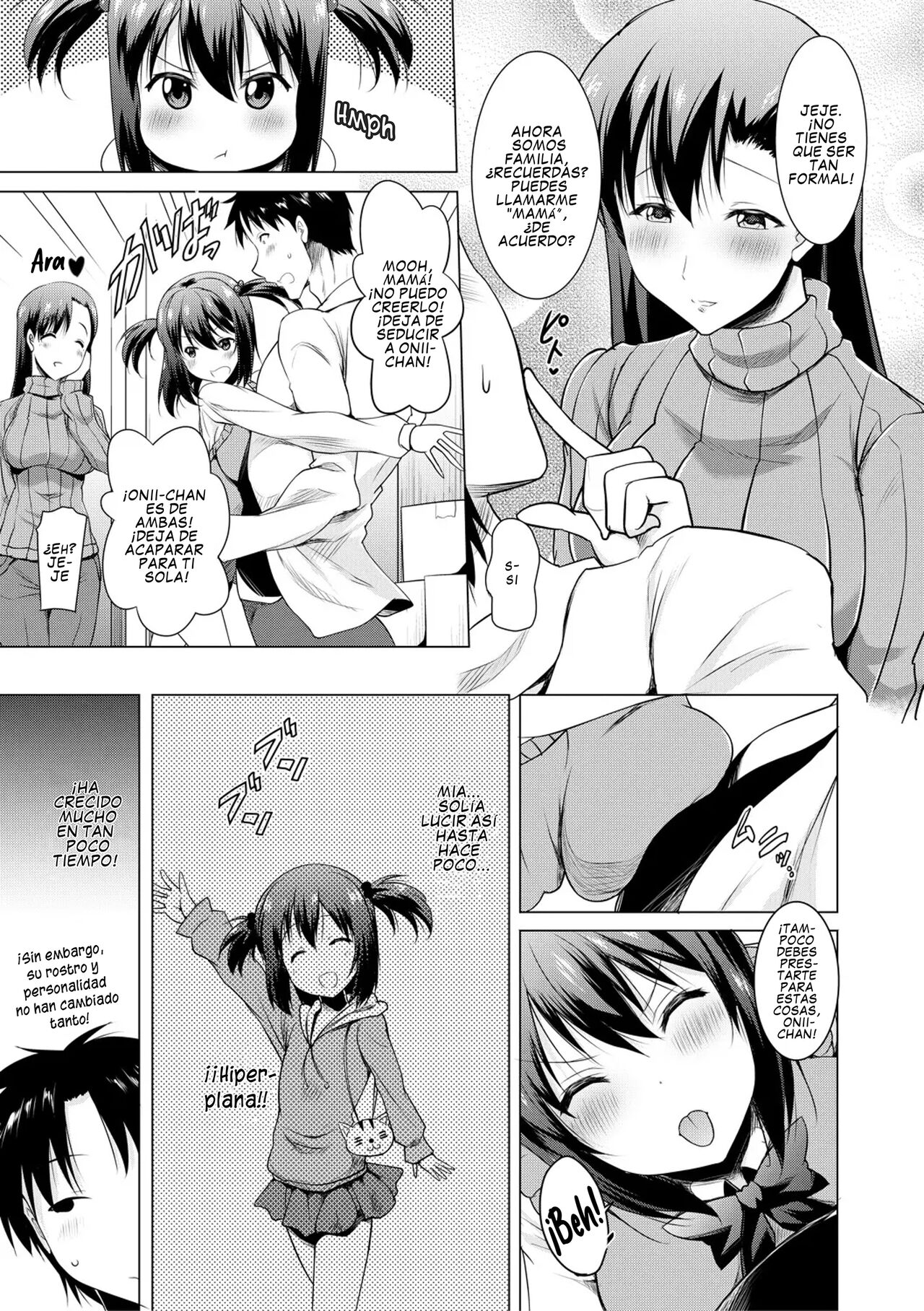I Can't Live Without My Little Sister's Tongue Chapter 01-02 + Secret Baby-making Sex with a Big-titted Mother and Daughter! (Kyonyuu Oyako no Shita to Shikyuu ni Renzoku Shasei)  [Spanish] Bildnummer 5