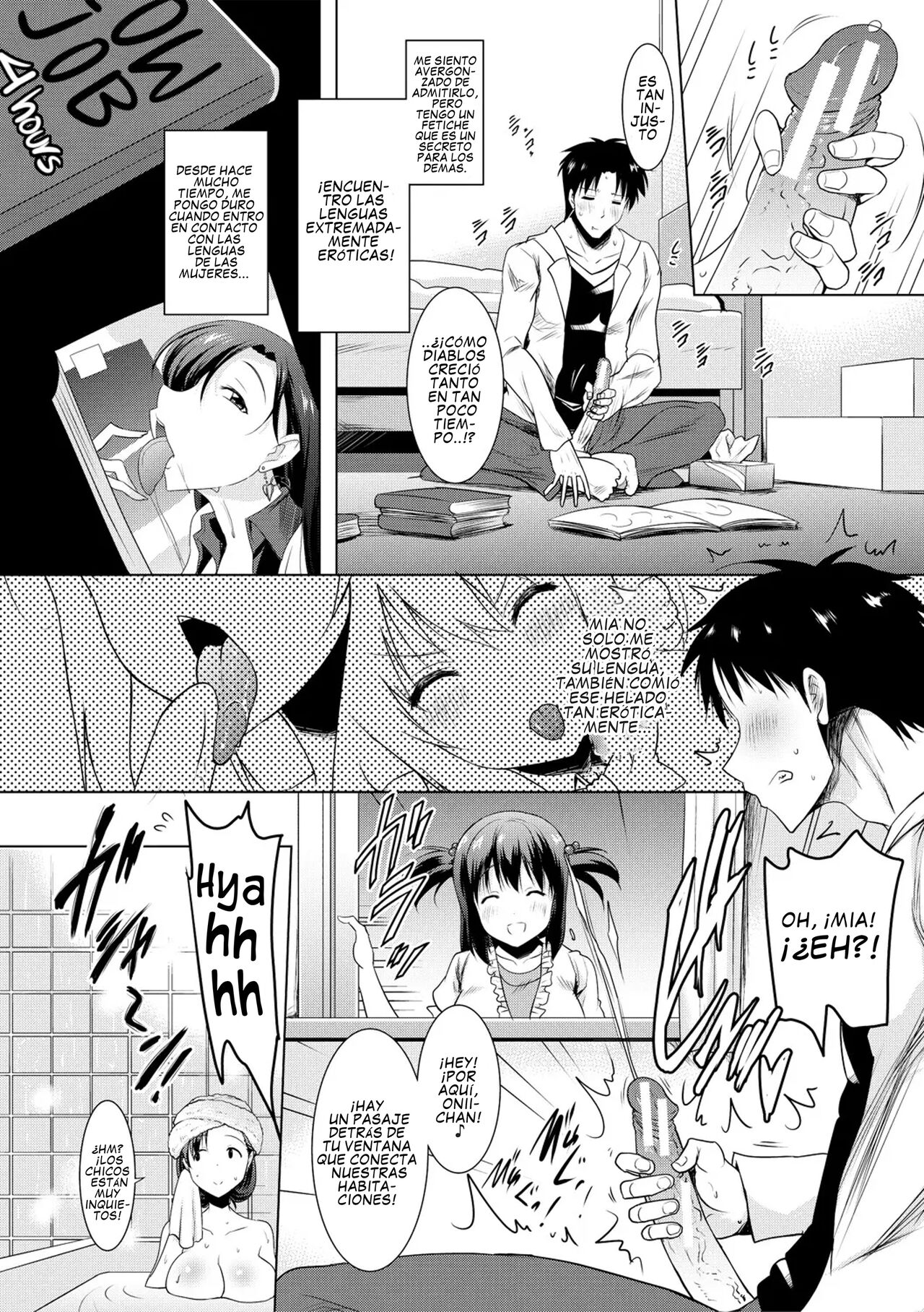 I Can't Live Without My Little Sister's Tongue Chapter 01-02 + Secret Baby-making Sex with a Big-titted Mother and Daughter! (Kyonyuu Oyako no Shita to Shikyuu ni Renzoku Shasei)  [Spanish] Bildnummer 8