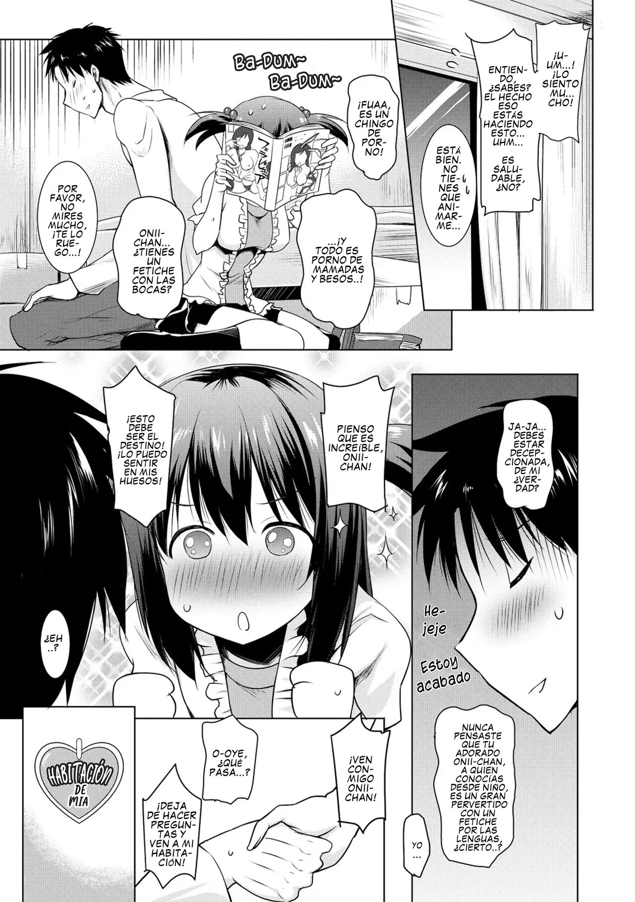 I Can't Live Without My Little Sister's Tongue Chapter 01-02 + Secret Baby-making Sex with a Big-titted Mother and Daughter! (Kyonyuu Oyako no Shita to Shikyuu ni Renzoku Shasei)  [Spanish] Bildnummer 9
