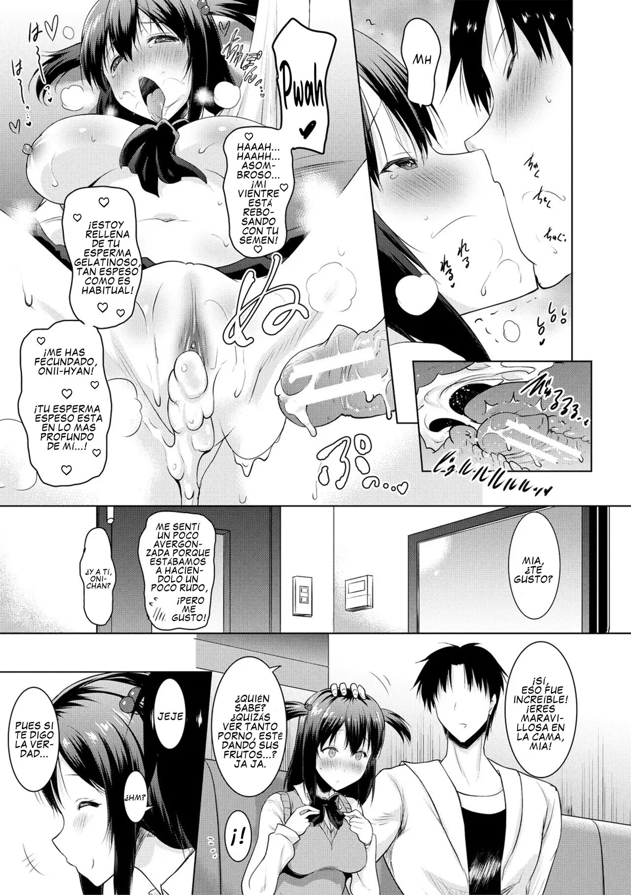 I Can't Live Without My Little Sister's Tongue Chapter 01-02 + Secret Baby-making Sex with a Big-titted Mother and Daughter! (Kyonyuu Oyako no Shita to Shikyuu ni Renzoku Shasei)  [Spanish] Bildnummer 40