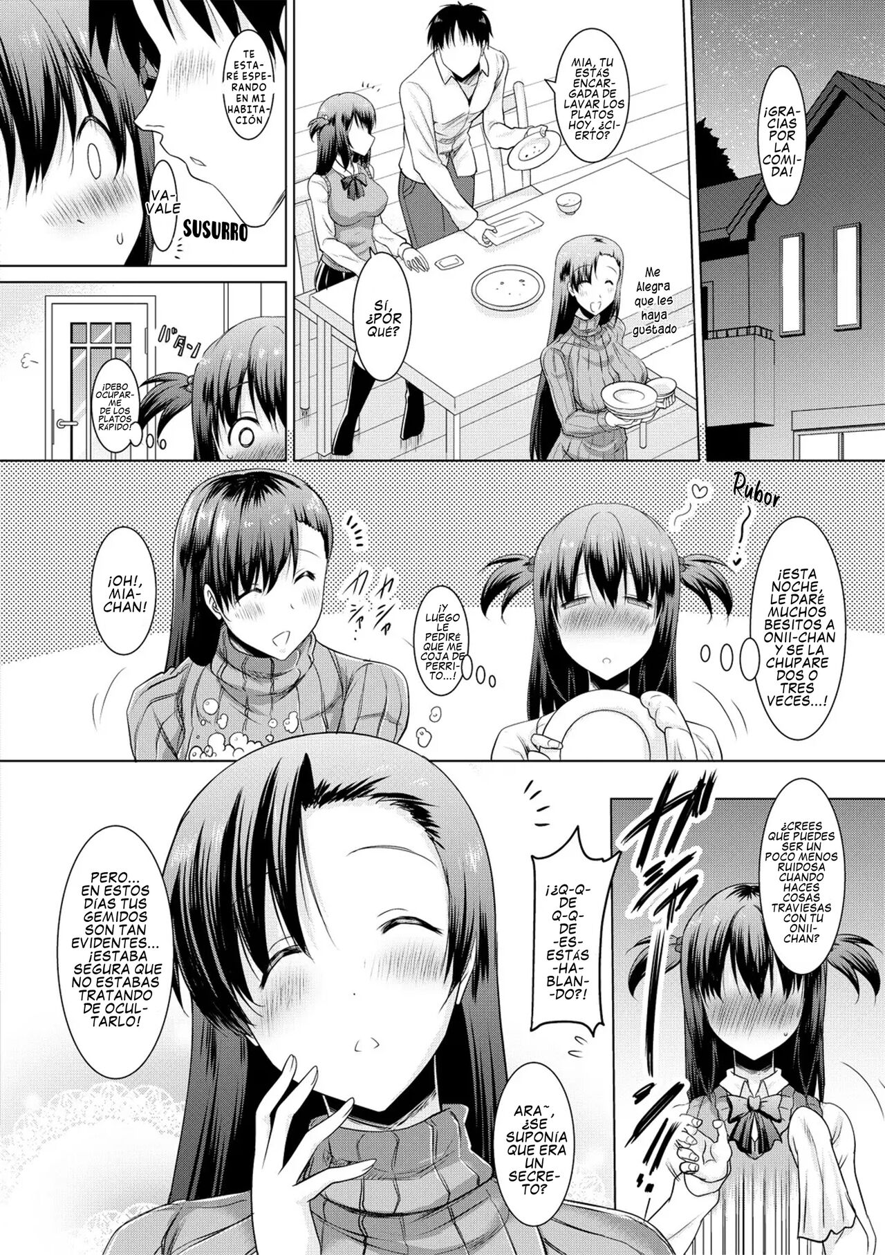 I Can't Live Without My Little Sister's Tongue Chapter 01-02 + Secret Baby-making Sex with a Big-titted Mother and Daughter! (Kyonyuu Oyako no Shita to Shikyuu ni Renzoku Shasei)  [Spanish] Bildnummer 45