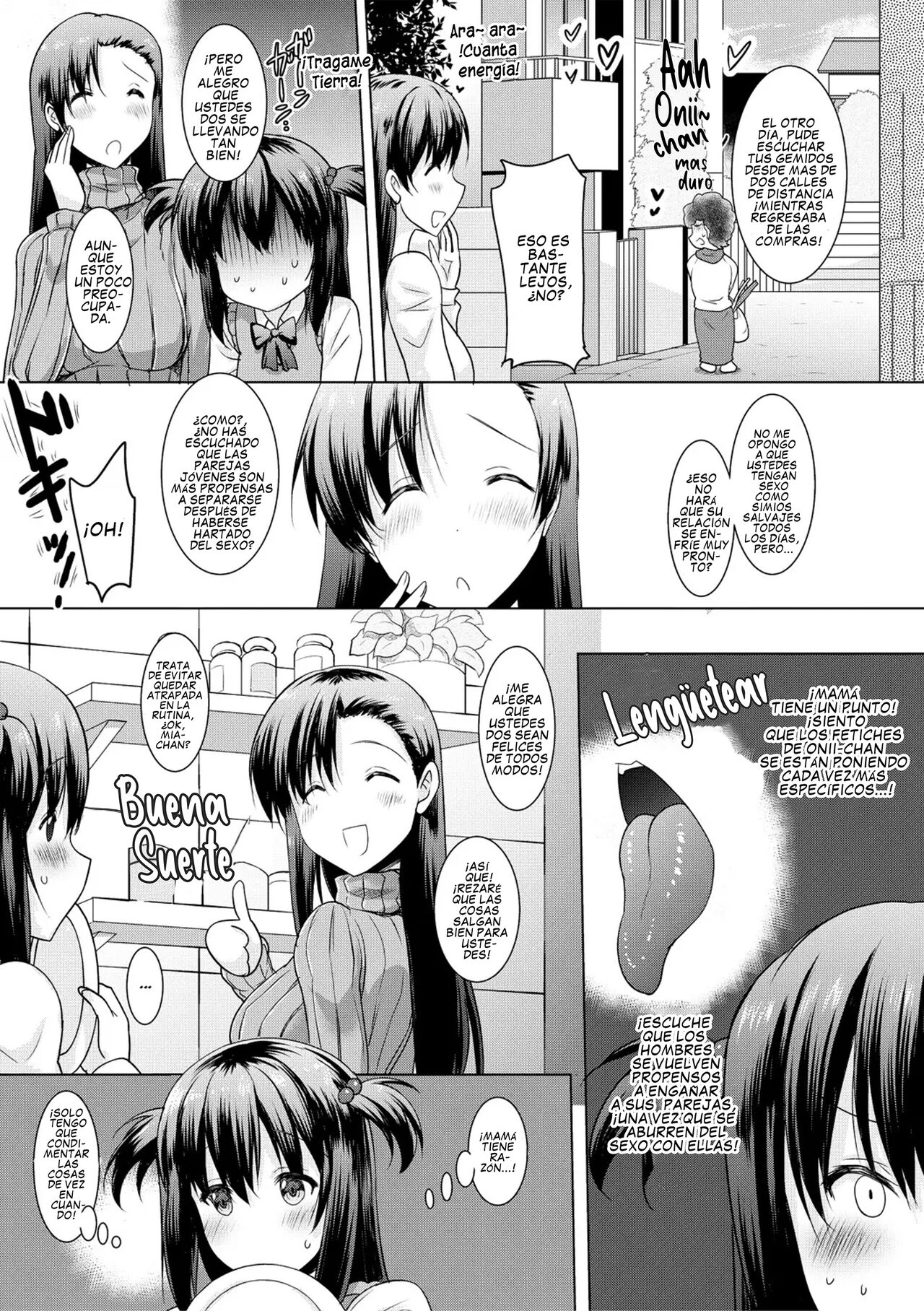 I Can't Live Without My Little Sister's Tongue Chapter 01-02 + Secret Baby-making Sex with a Big-titted Mother and Daughter! (Kyonyuu Oyako no Shita to Shikyuu ni Renzoku Shasei)  [Spanish] Bildnummer 46