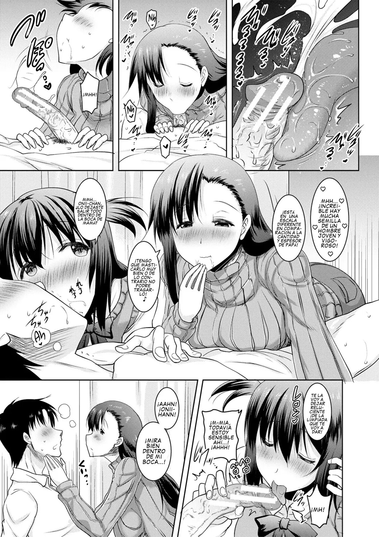 I Can't Live Without My Little Sister's Tongue Chapter 01-02 + Secret Baby-making Sex with a Big-titted Mother and Daughter! (Kyonyuu Oyako no Shita to Shikyuu ni Renzoku Shasei)  [Spanish] Bildnummer 52